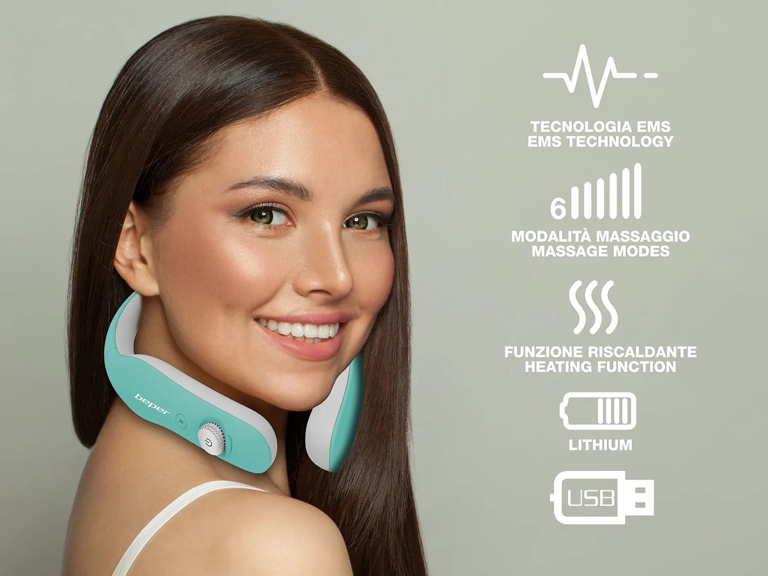 Beper P302MAS100 masseur cervical chauffant EMS