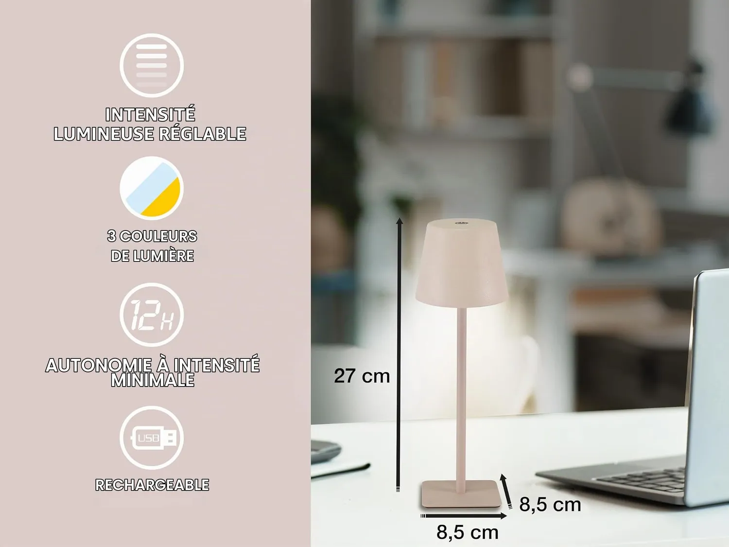 Beper P207ILI200 lampe de table rechargeable poudre LED