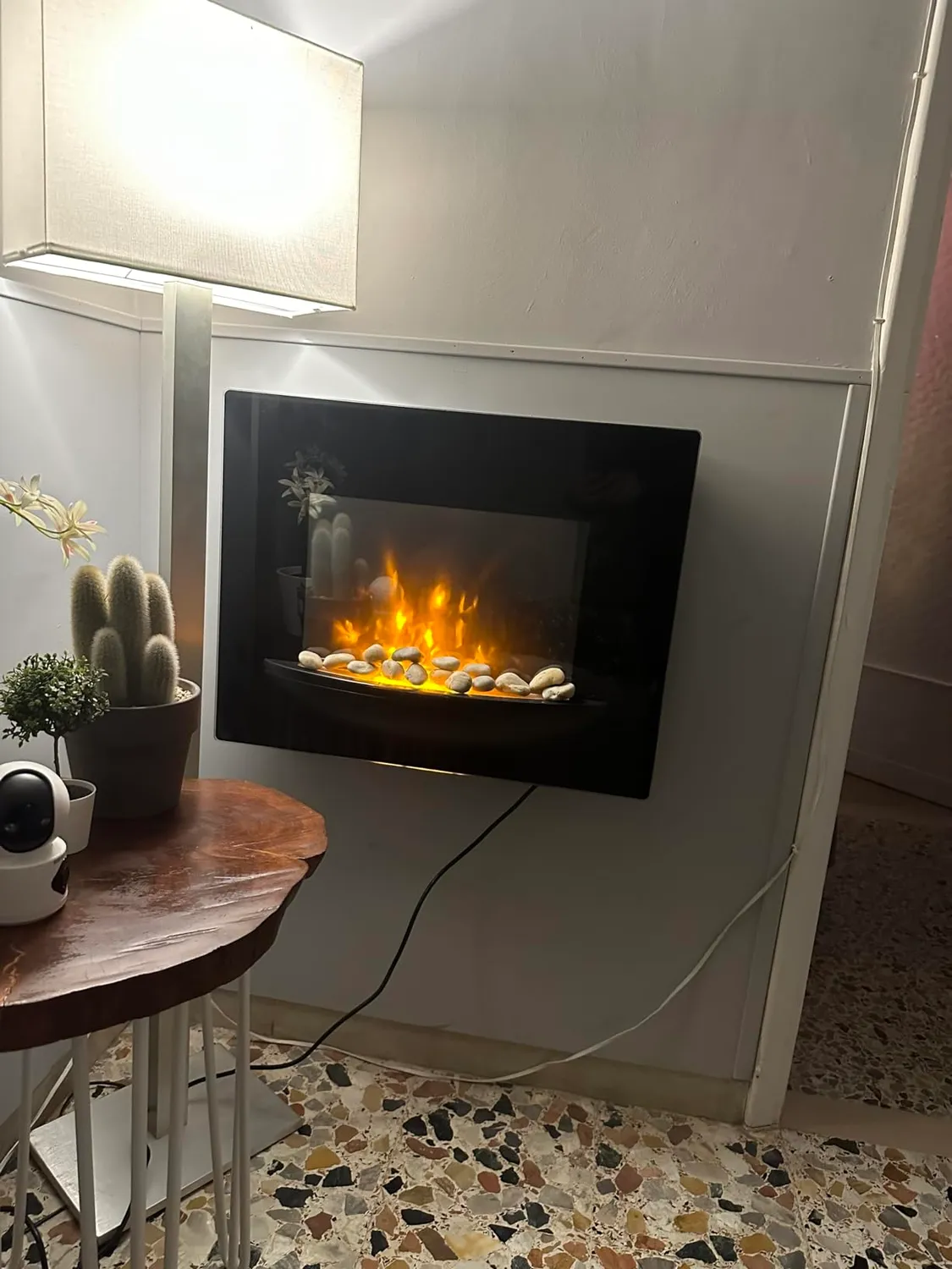 Klarstein Brasero cheminée électrique murale noir 1800 W