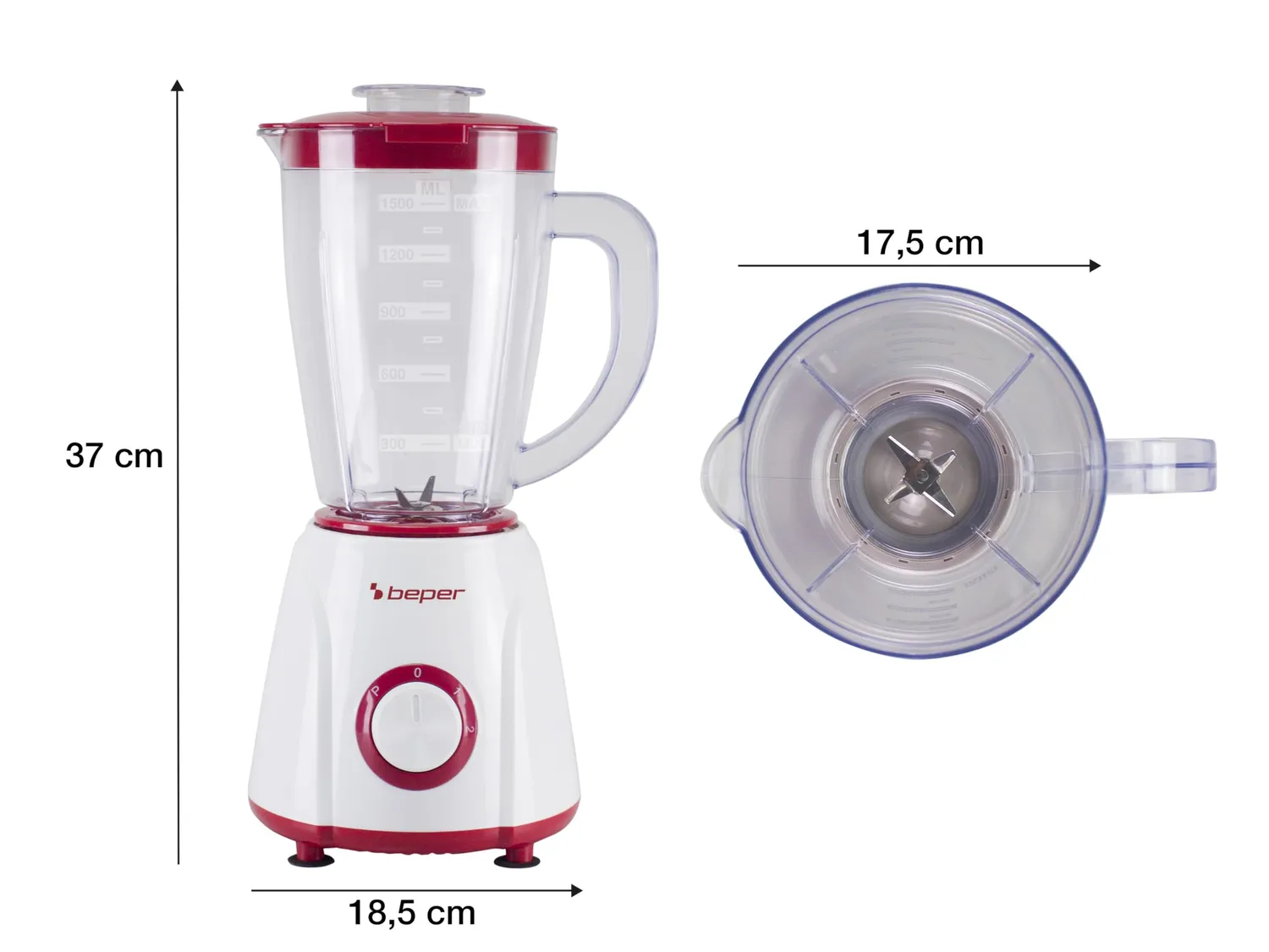 Beper P102FRU501 Blender 1,5 L 400 W 2 Vitesses Pulse