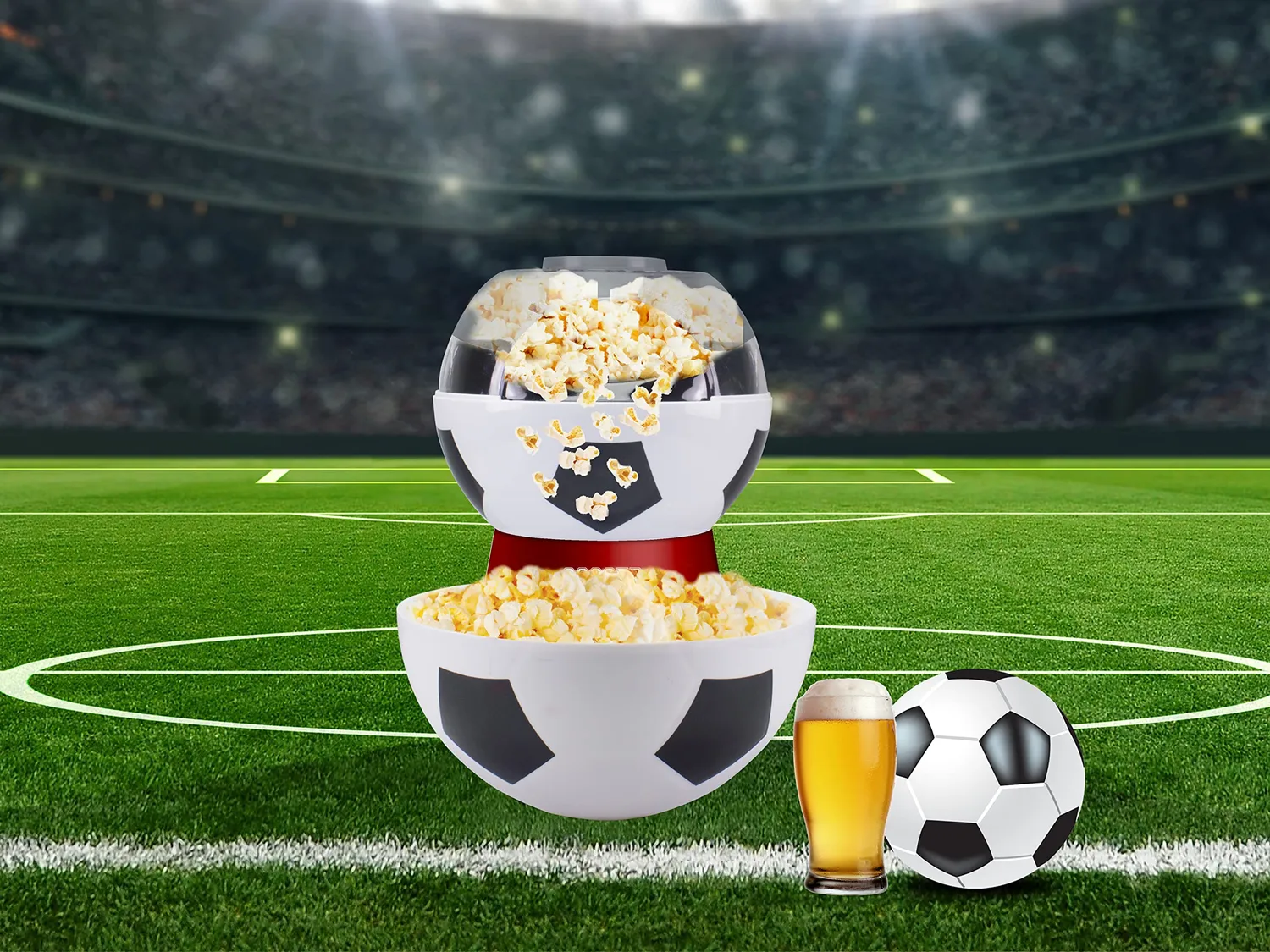 Beper P101CUD051 machine à popcorn Football Edition sans huile