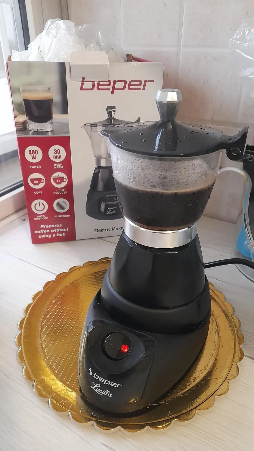 Beper Lucilla BC.040N cafetière moka électrique 3 tasses
