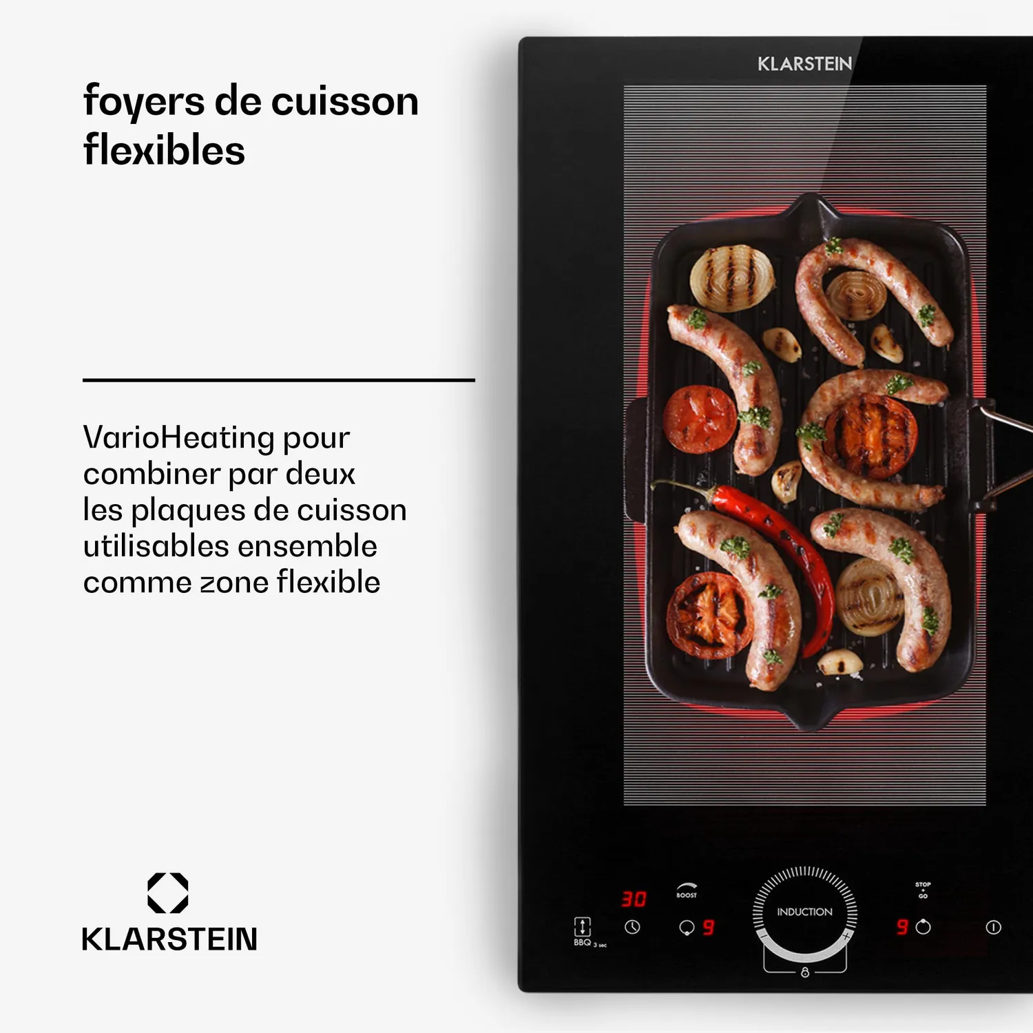 Klarstein Plaque induction 2 feux noire 3500 W Flex