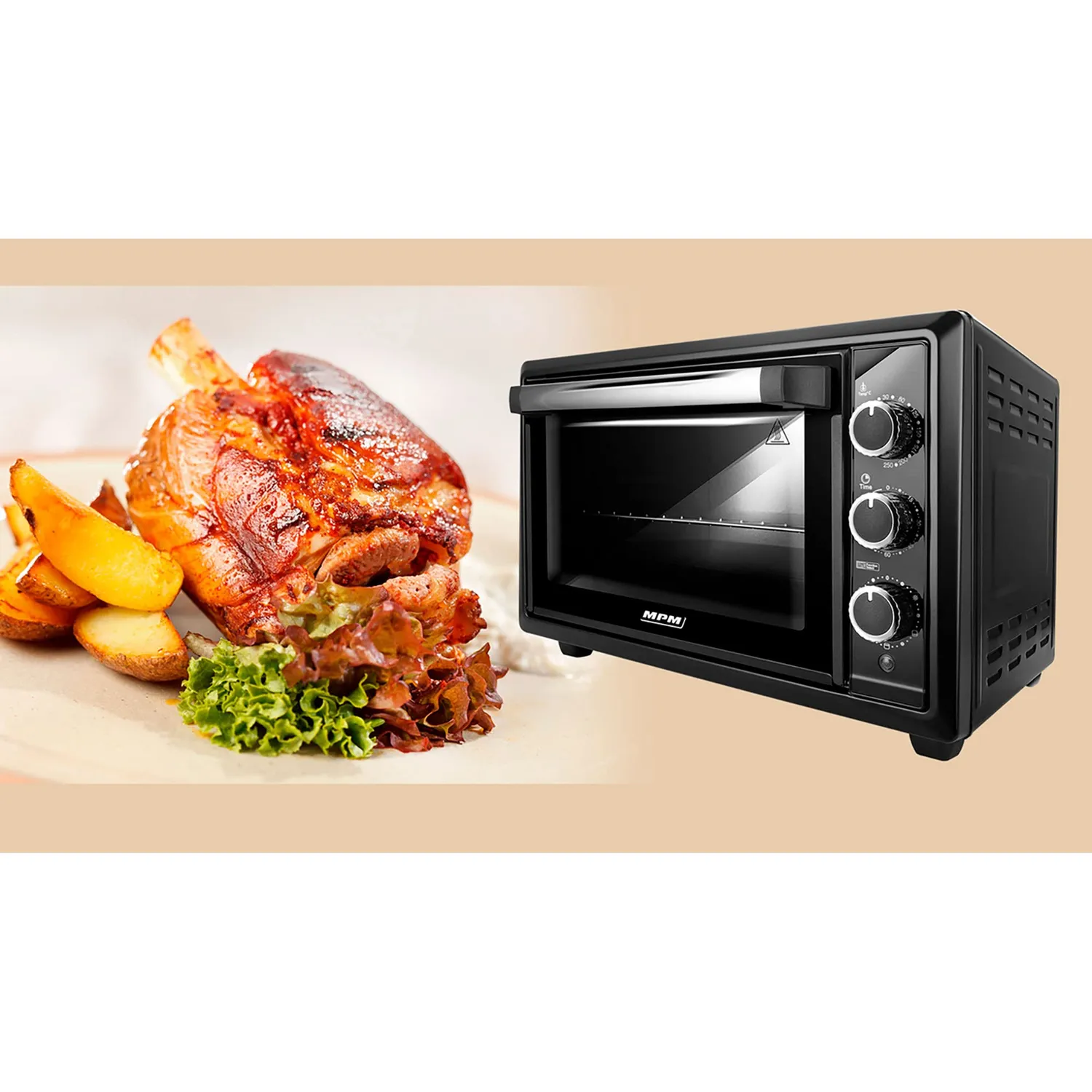 MPM MPE-28/T mini four 28 L noir chaleur tournante