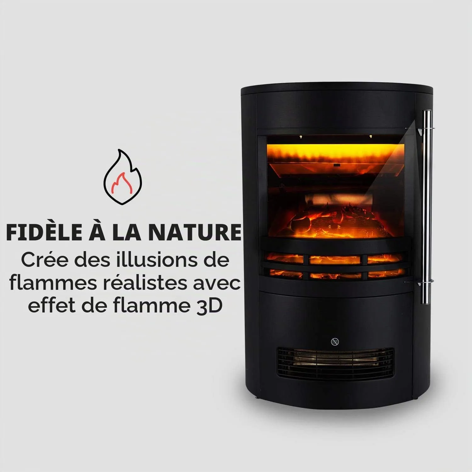 Klarstein Brixen cheminée électrique noire 1800 W