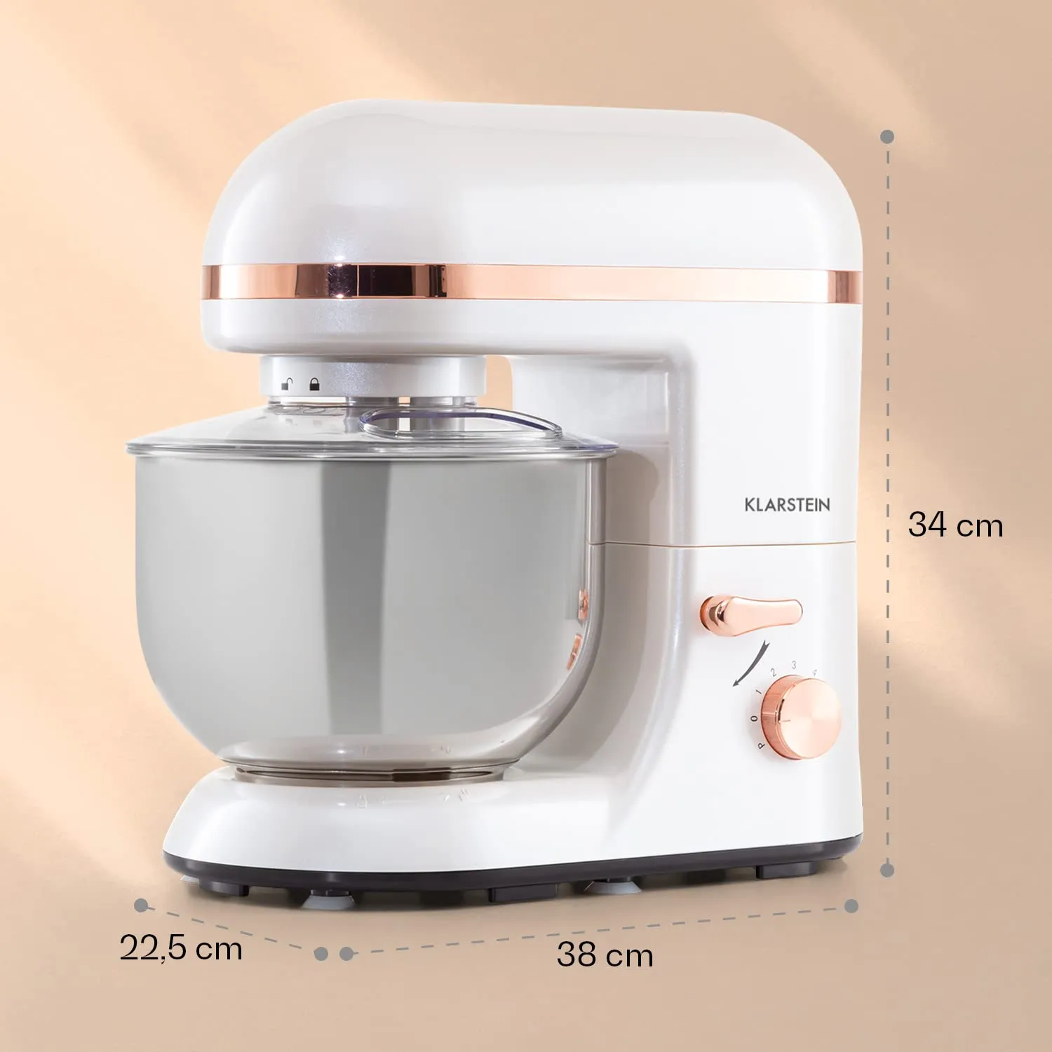 Klarstein robot pâtissier 1300 W bol 5 L blanc pur