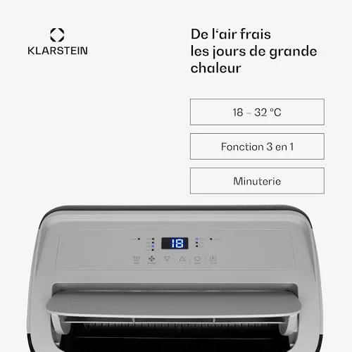 Klarstein 12000 BTU climatiseur mobile 3 en 1 silencieux
