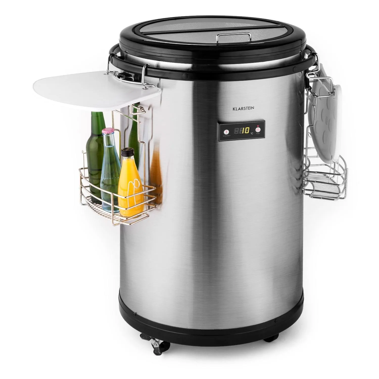 Klarstein Mr Barbot glacière 50 L inox roulettes