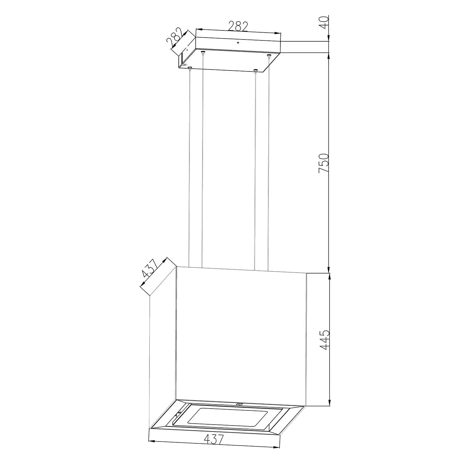 Klarstein Kronleuchter hotte îlot 45 cm blanc 600 m³/h