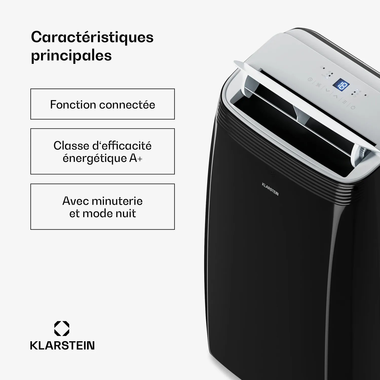 Klarstein Grandbreeze climatiseur mobile 14000 BTU noir