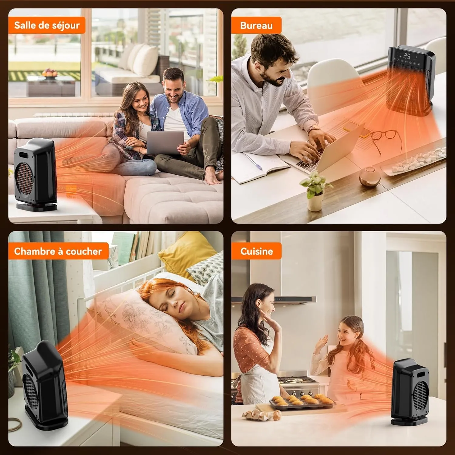 YASHE Chauffage Appoint 1800W Céramique Oscillant
