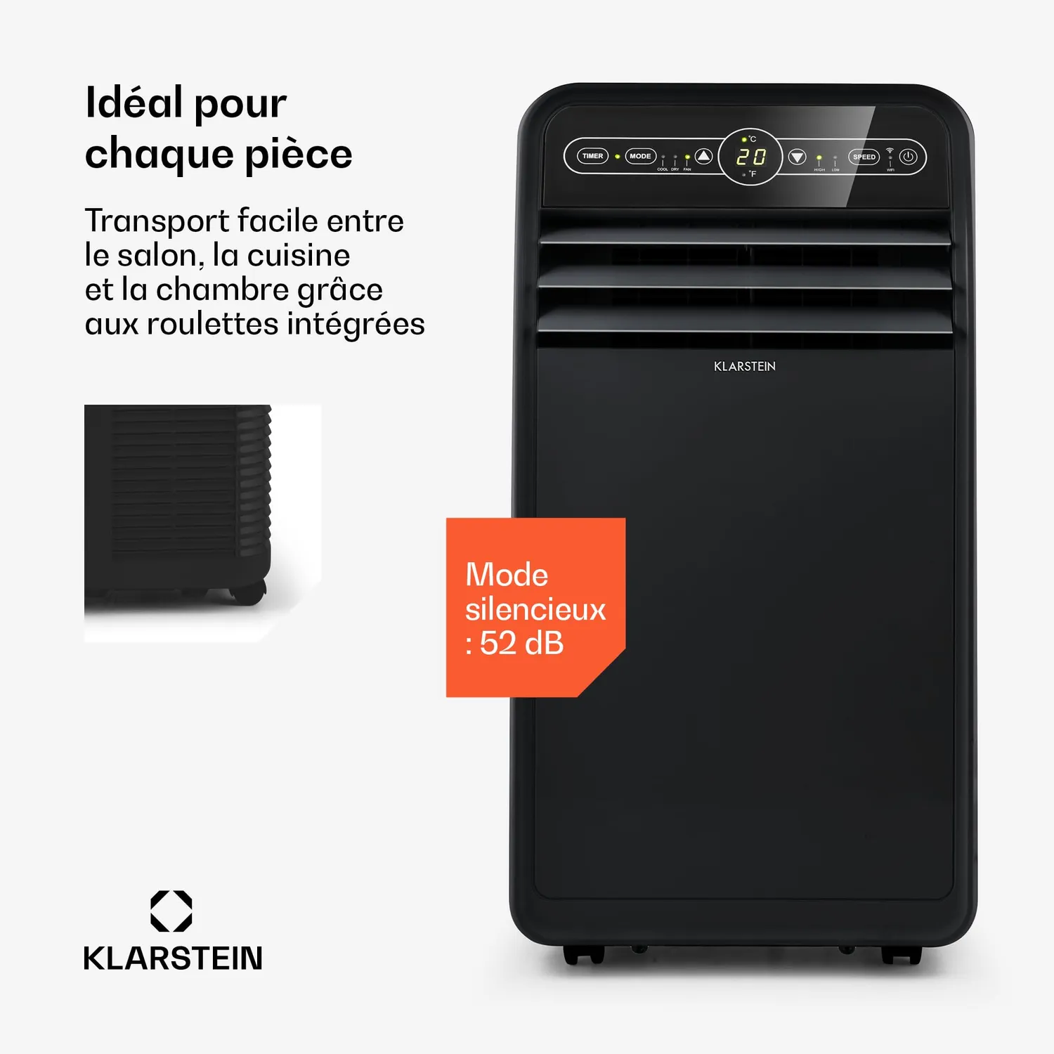 Klarstein climatiseur mobile 7000 BTU 4 en 1 connecté