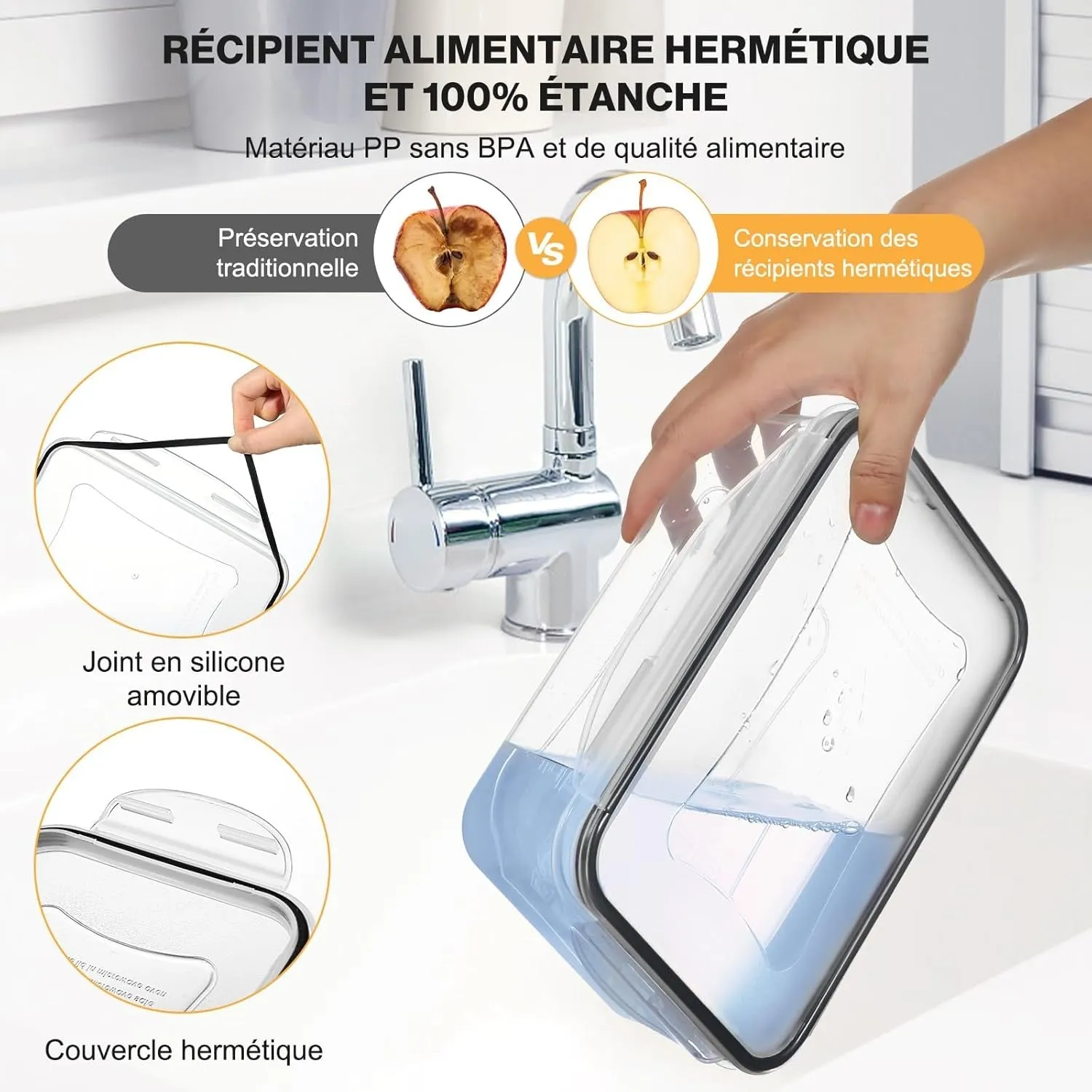 YASHE Boîte Conservation Alimentaire 38 Pièces Hermétique