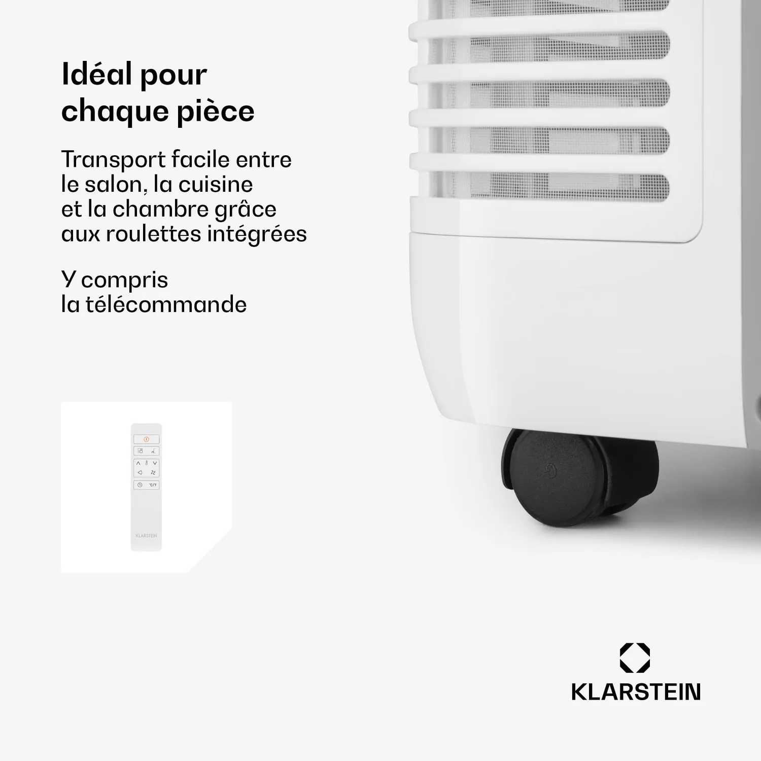 Klarstein mini climatiseur mobile 14000 BTU 4-en-1 blanc