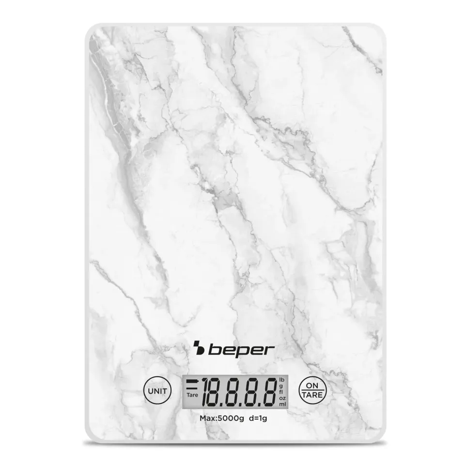 Beper P102BIL004 balance de cuisine marbre blanc 5 kg