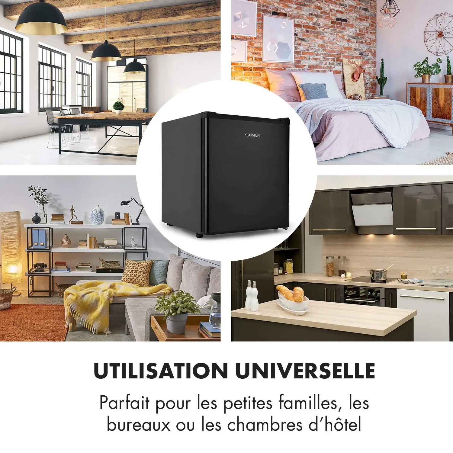 Klarstein Snoopy Eco mini-réfrigérateur 46 L noir silencieux