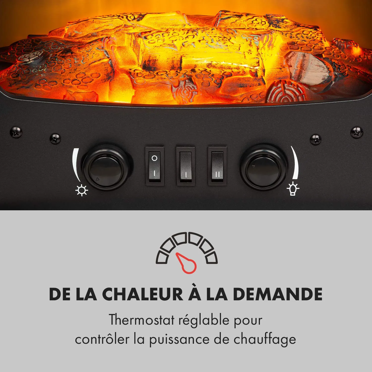 Klarstein Bergamo cheminée électrique 1800 W noire