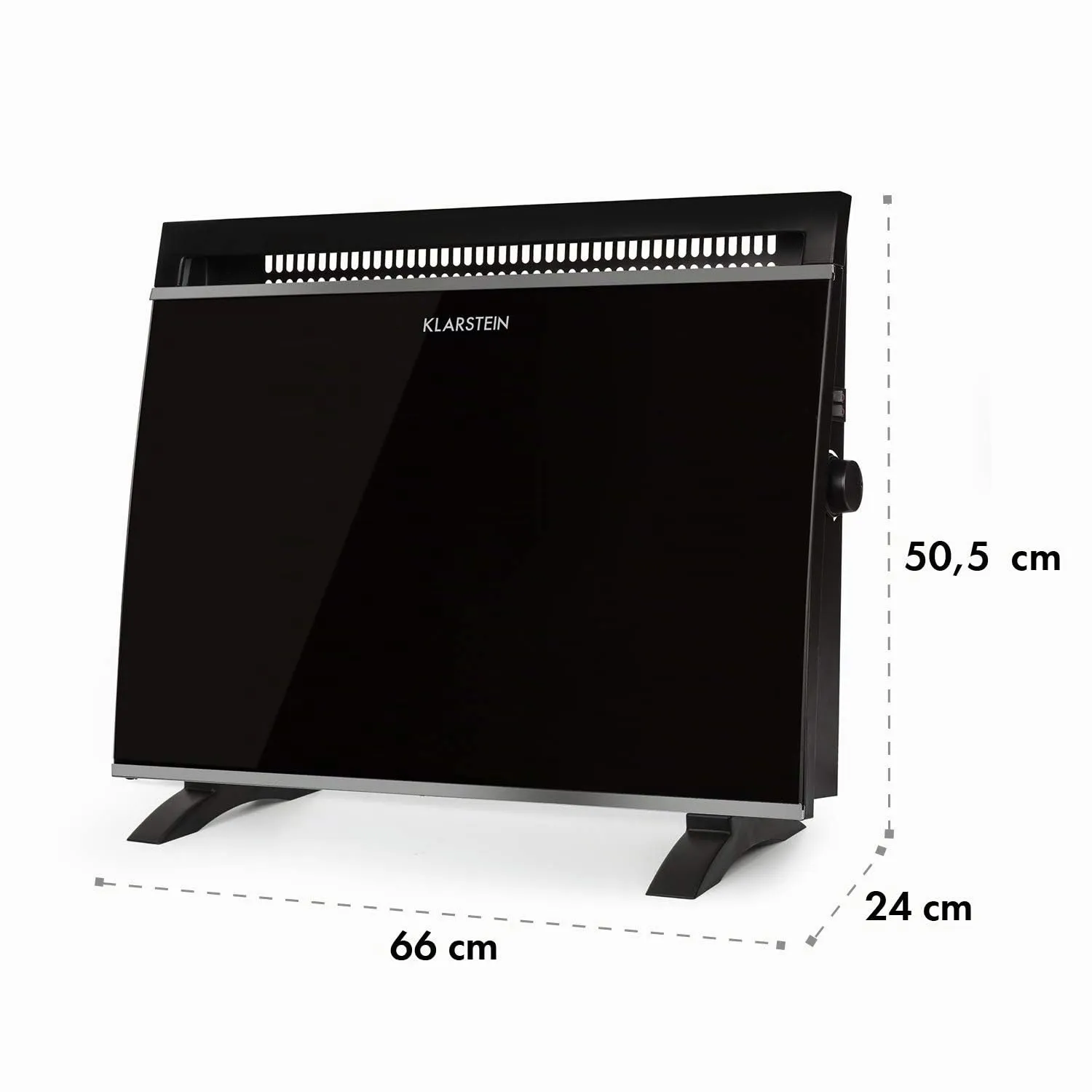 Klarstein Gotland convecteur verre noir 1500 W 3 allures