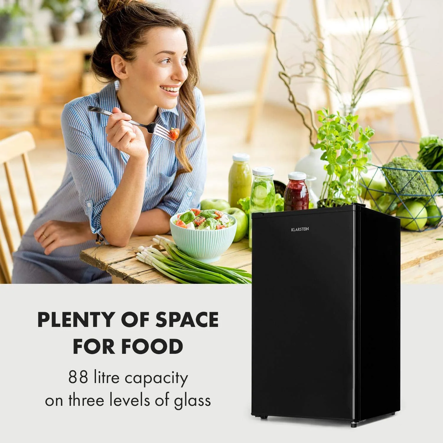 Klarstein Hudson réfrigérateur 88L noir inox
