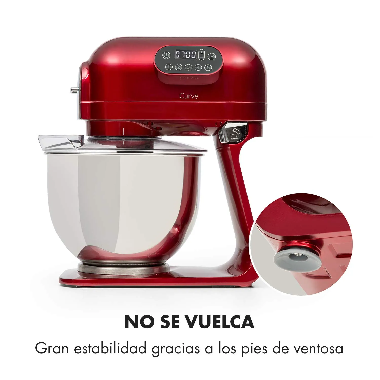 Klarstein Curve robot pâtissier 5 L rouge