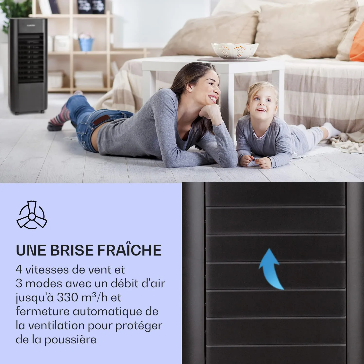 Klarstein 4 en 1 rafraîchisseur d'air mobile 6L silencieux