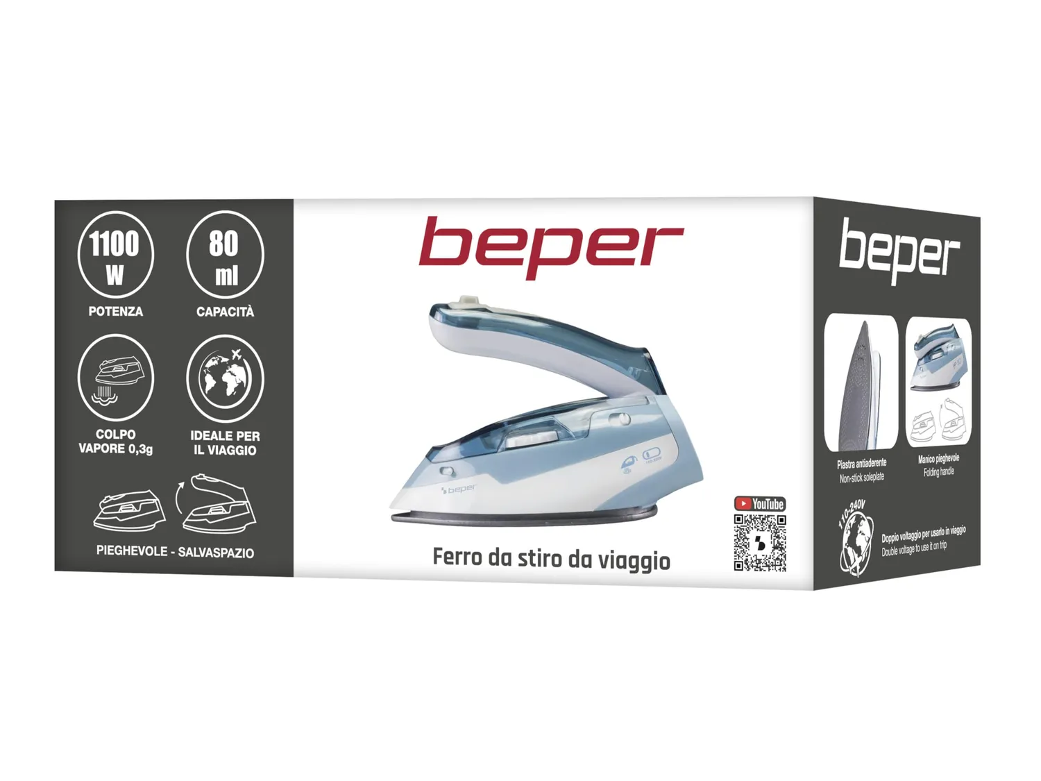 Beper P204FER200 fer à repasser voyage 80ml 1100W