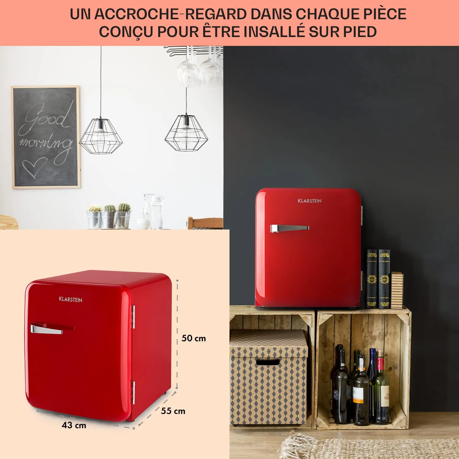 Klarstein mini-frigo silencieux 32L avec congélateur 5L
