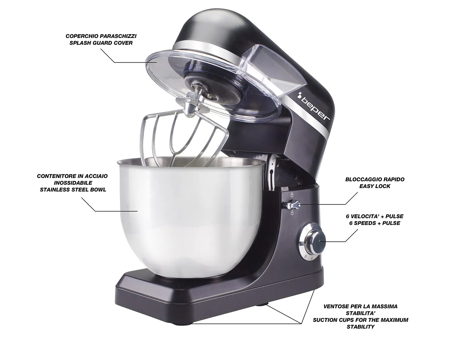 Beper P102SBA550 robot pâtissier 7L 1500W 2kg