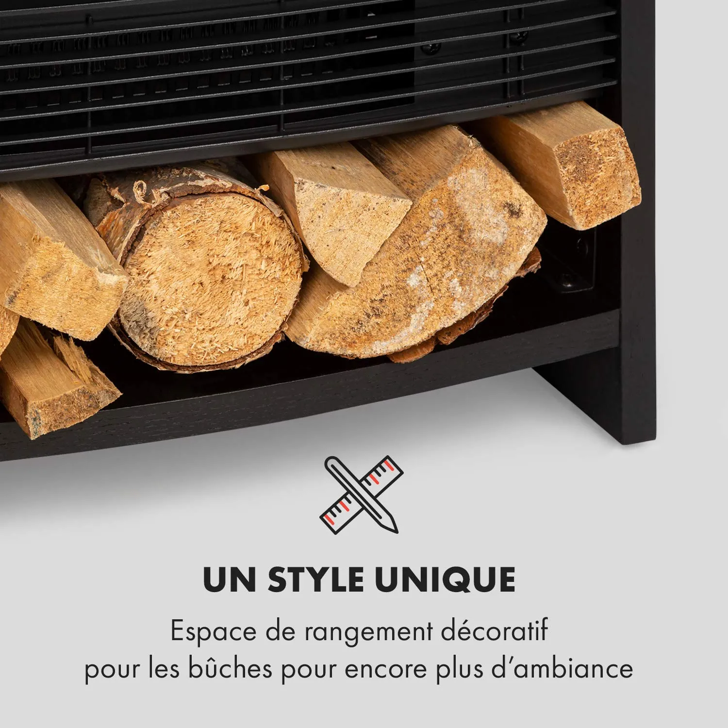 Klarstein Bergamo cheminée électrique 1800 W noire