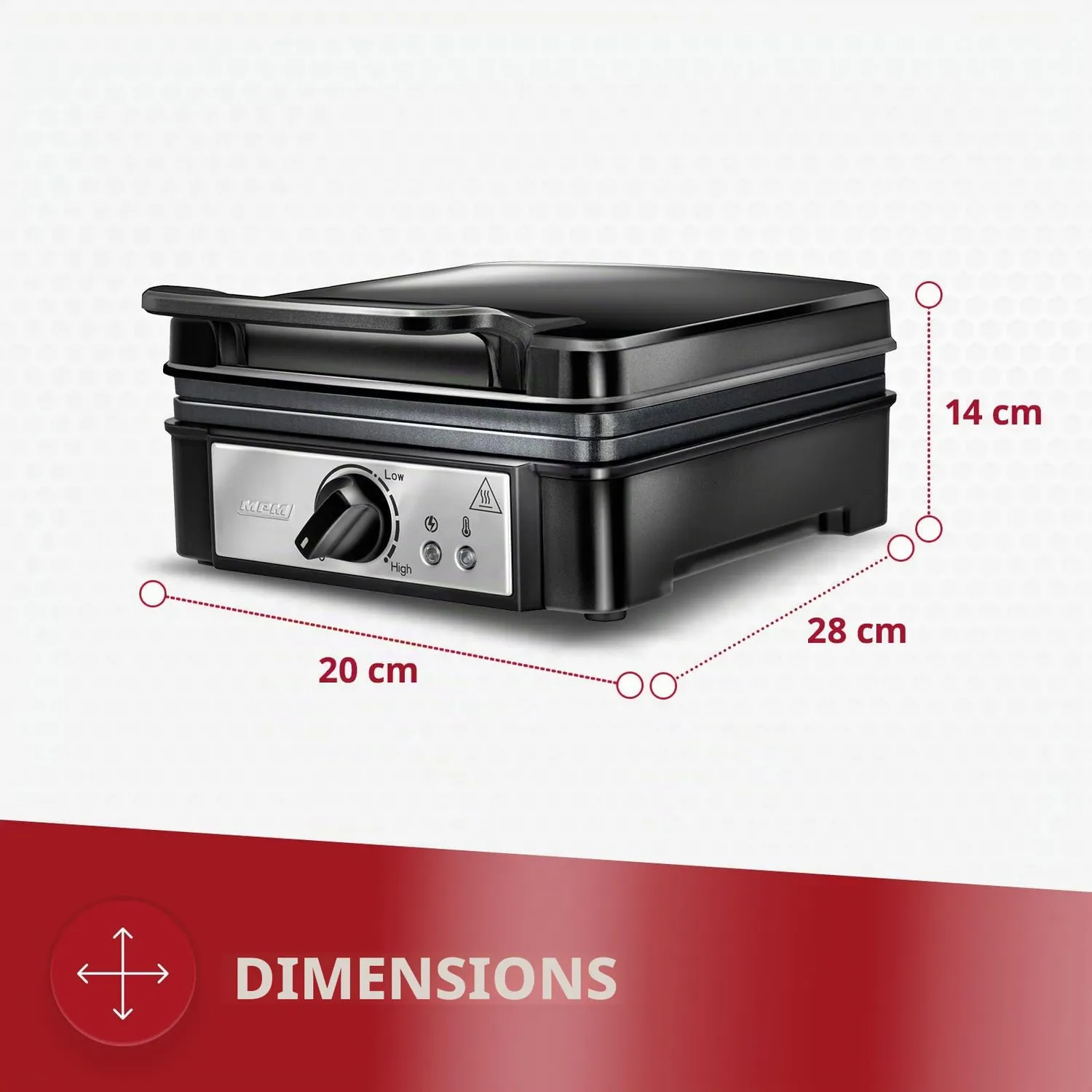 MPM MGO-24 gaufrier belge 2 gaufres noir 1400 W