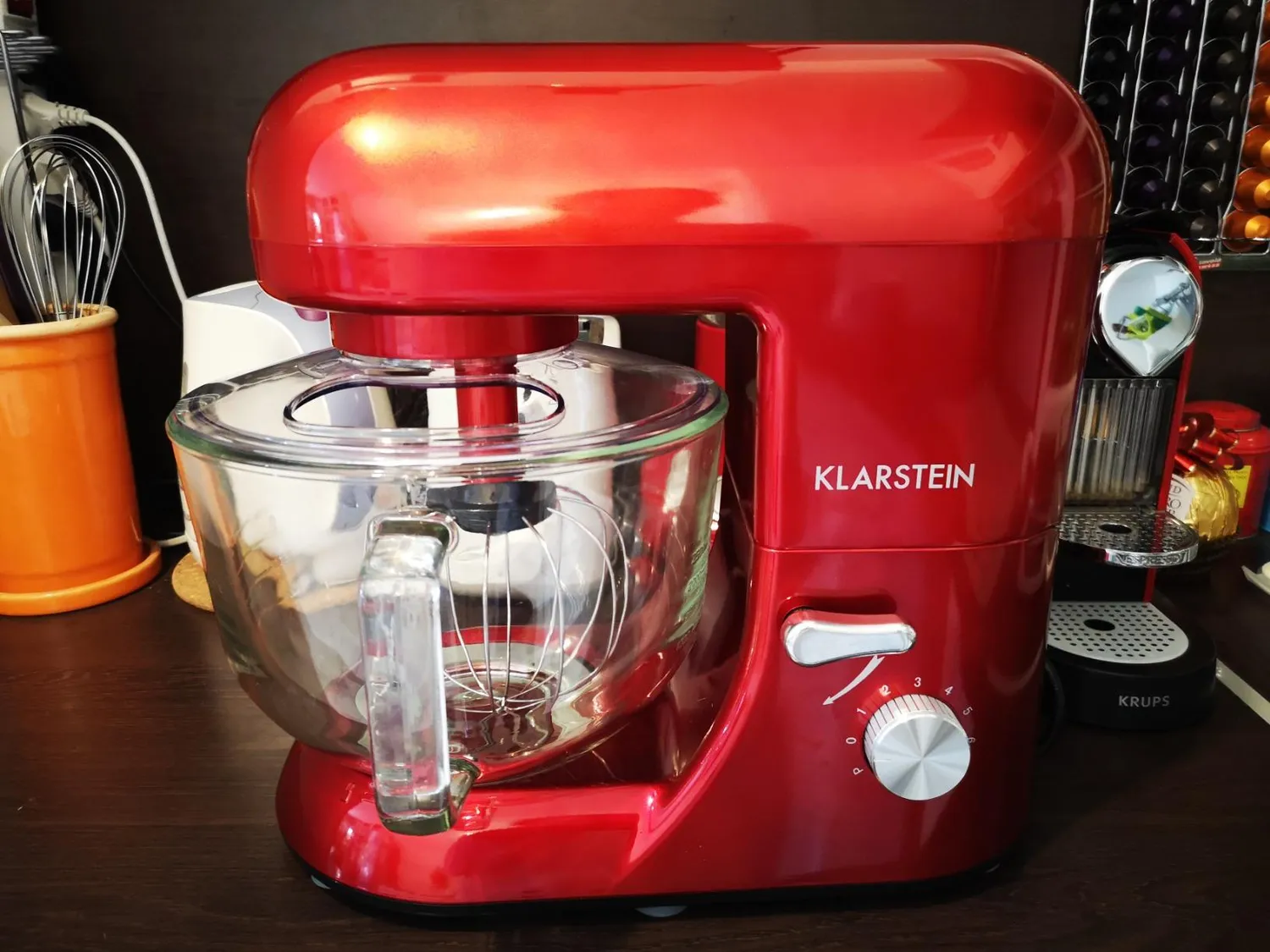 Klarstein robot pâtissier 5L 2000W rouge mouvement planétaire