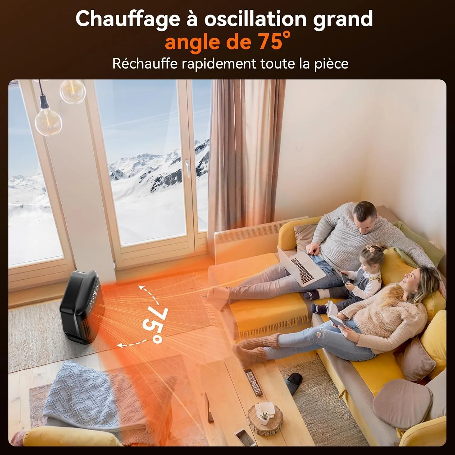 YASHE Chauffage Appoint 1800W Céramique Oscillant