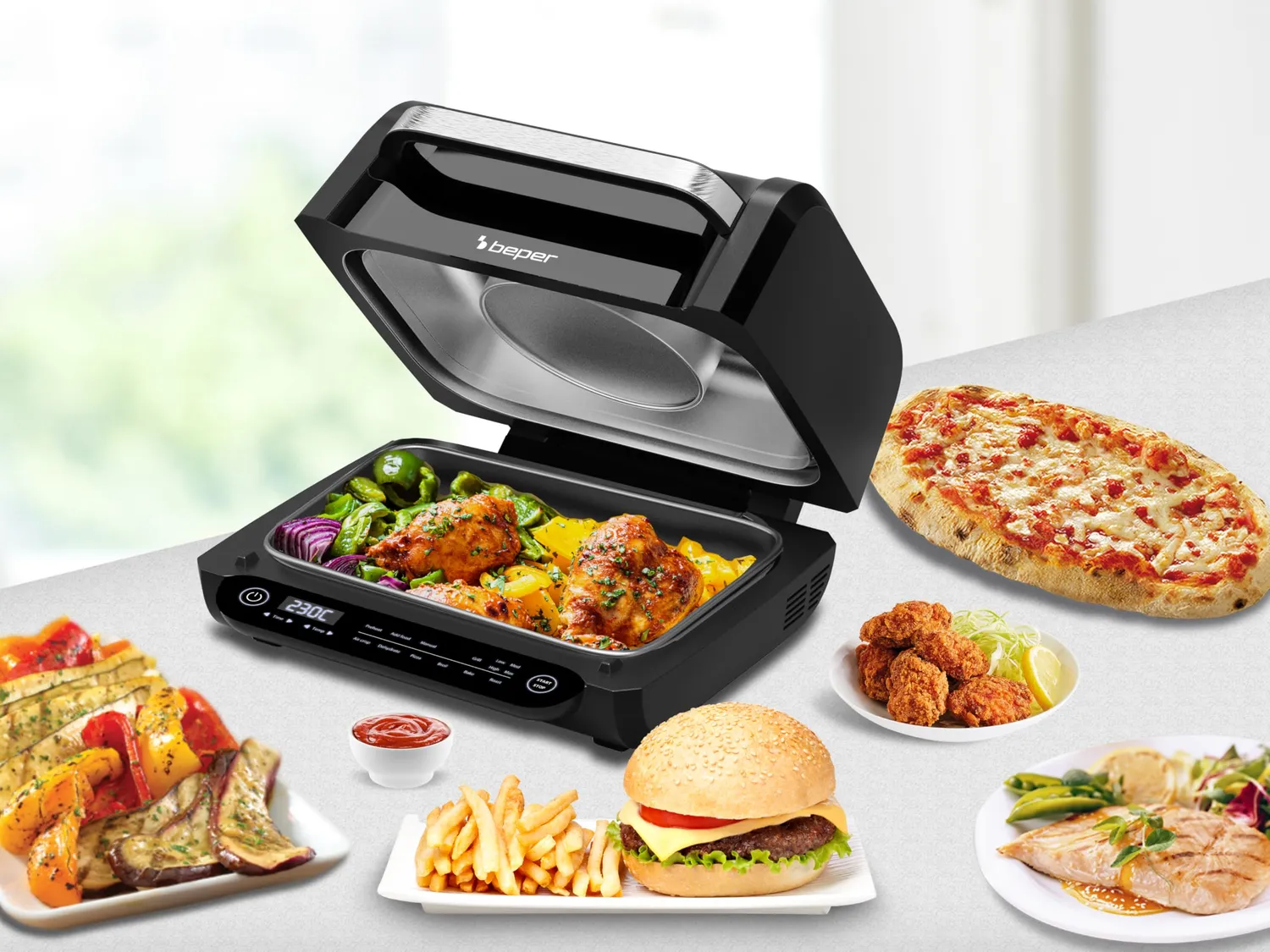 Beper P101FRI081 friteuse air noir 8 programmes grill