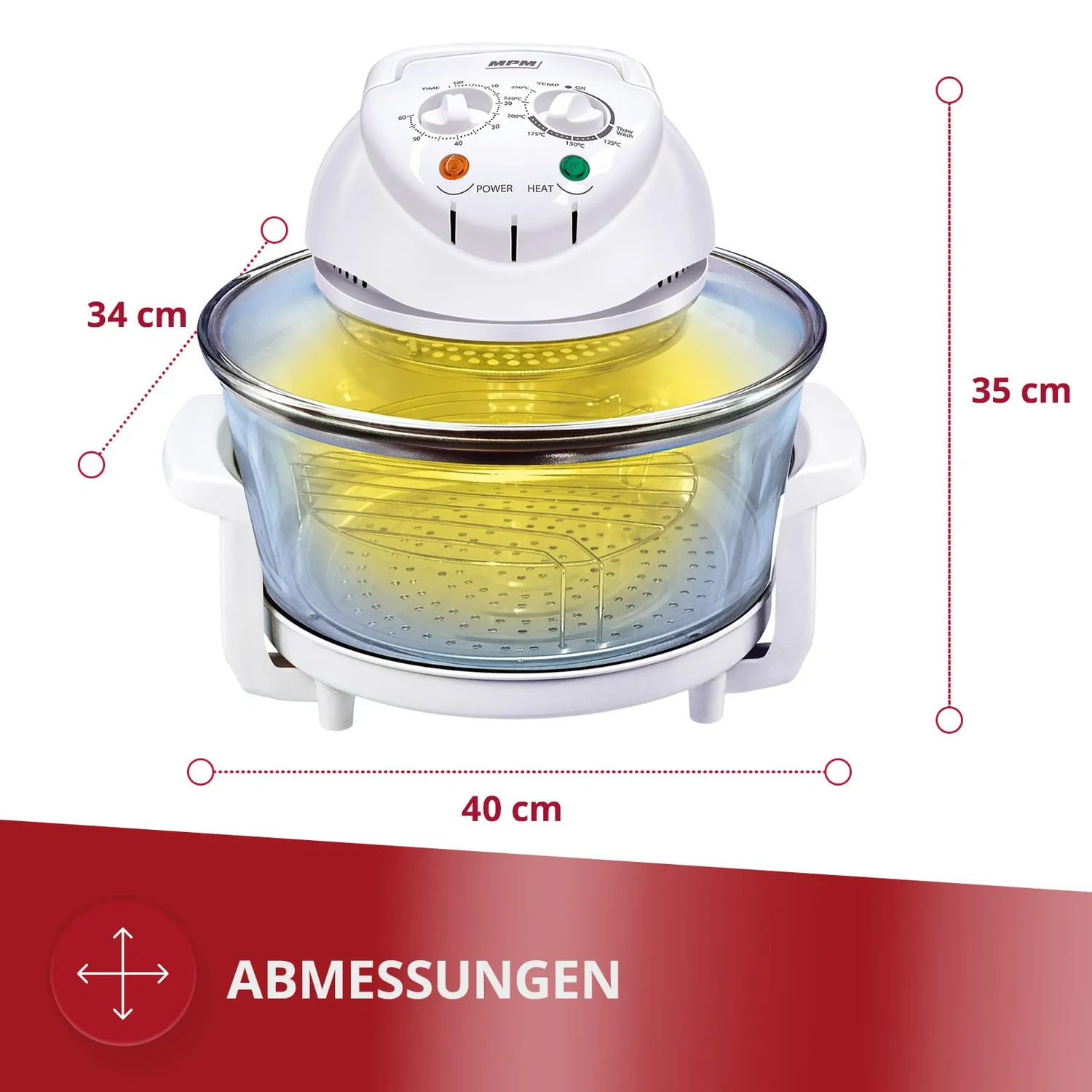 MPM MKO-01 four halogène 12 L 1400W 250°C