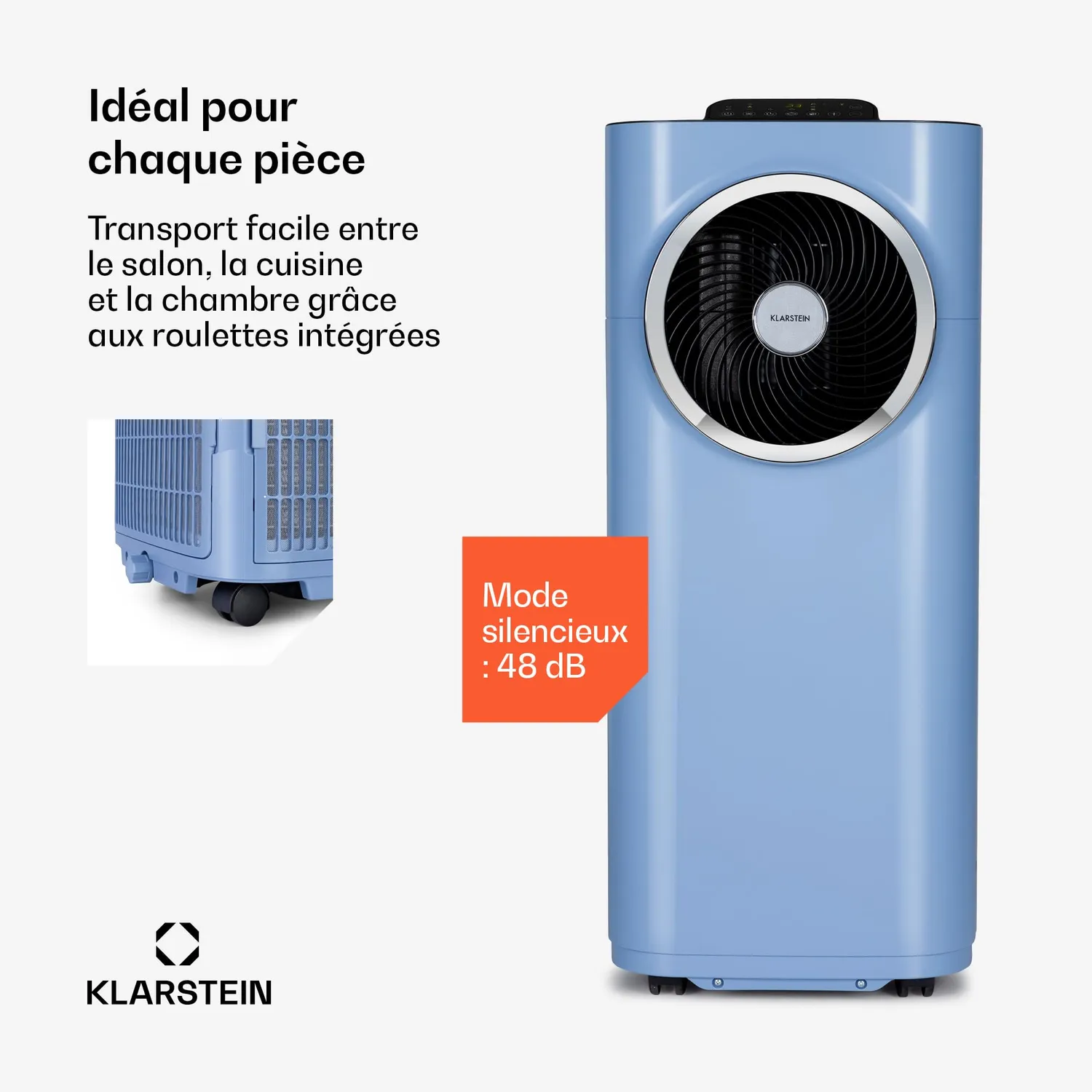 Klarstein Kraftwerk Smart climatiseur mobile bleu moyen 10000 BTU