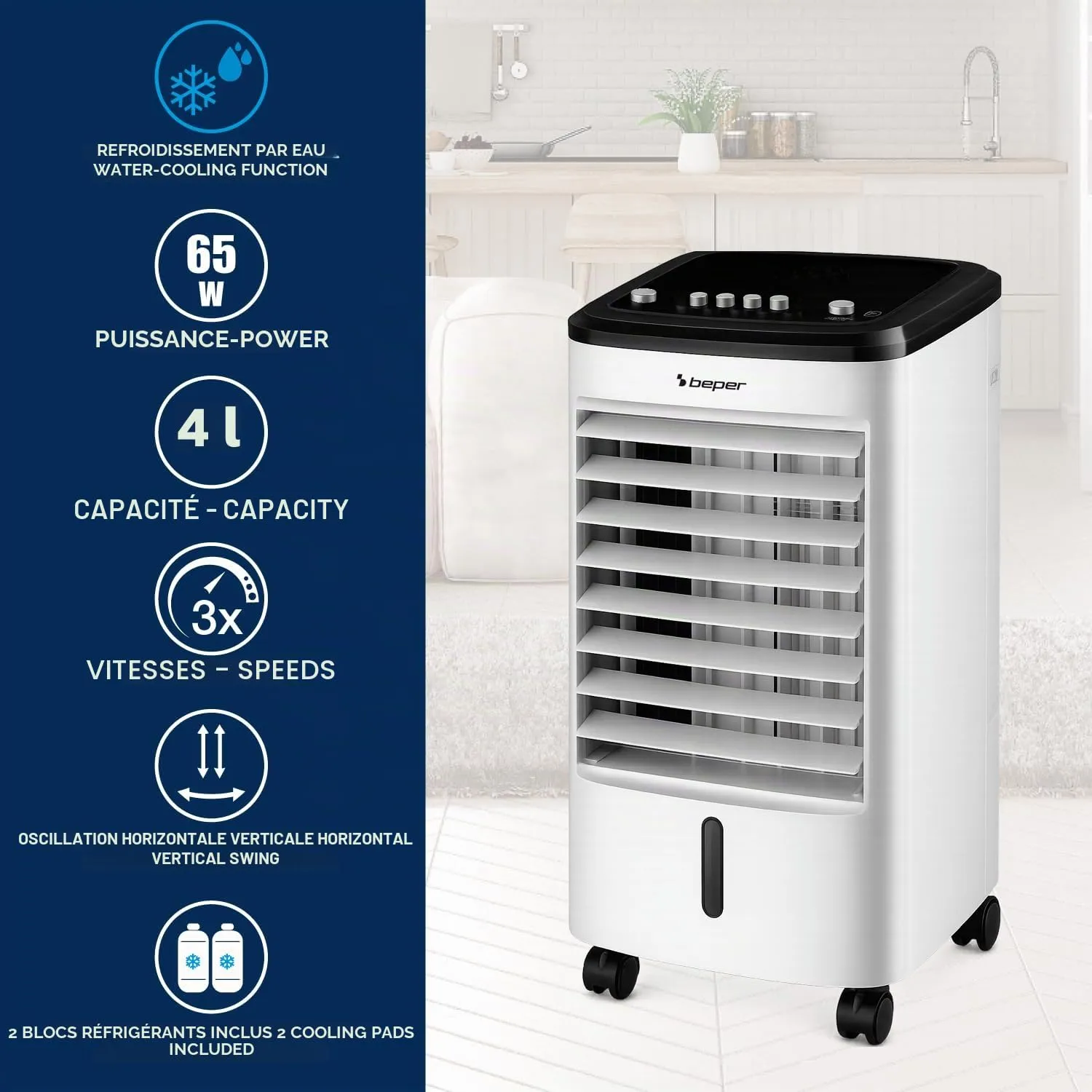 Beper Polar Jet P206RAF301 rafraîchisseur d'air 4L 65W