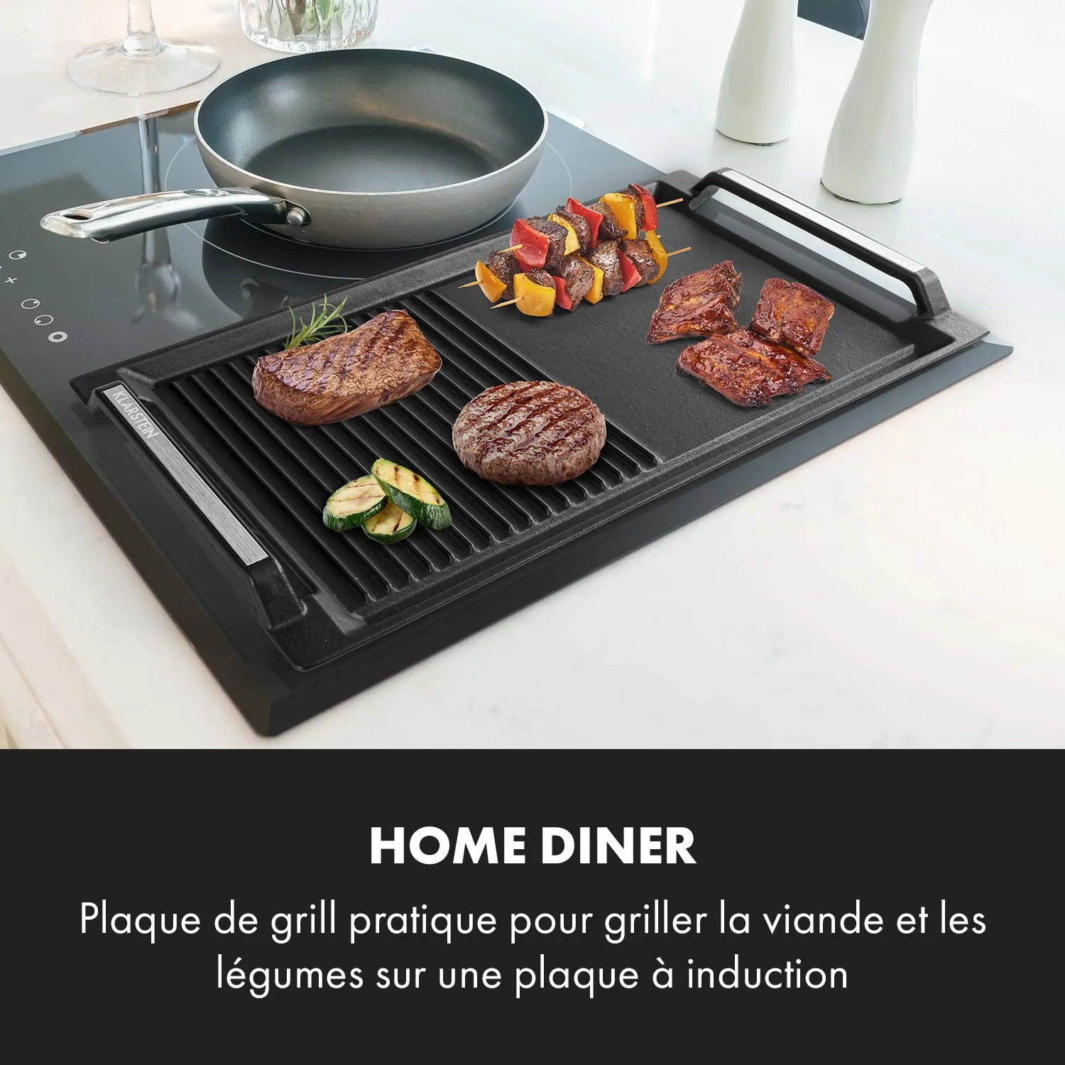 Klarstein Delicatessa plaque grill induction 43,5 x 23 cm antiadhésive