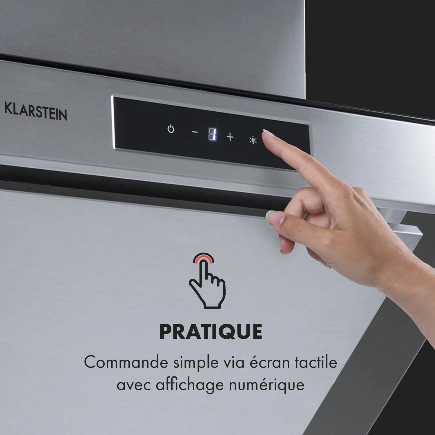 Klarstein Balzac 80cm hotte aspirante argent 610 m3/h