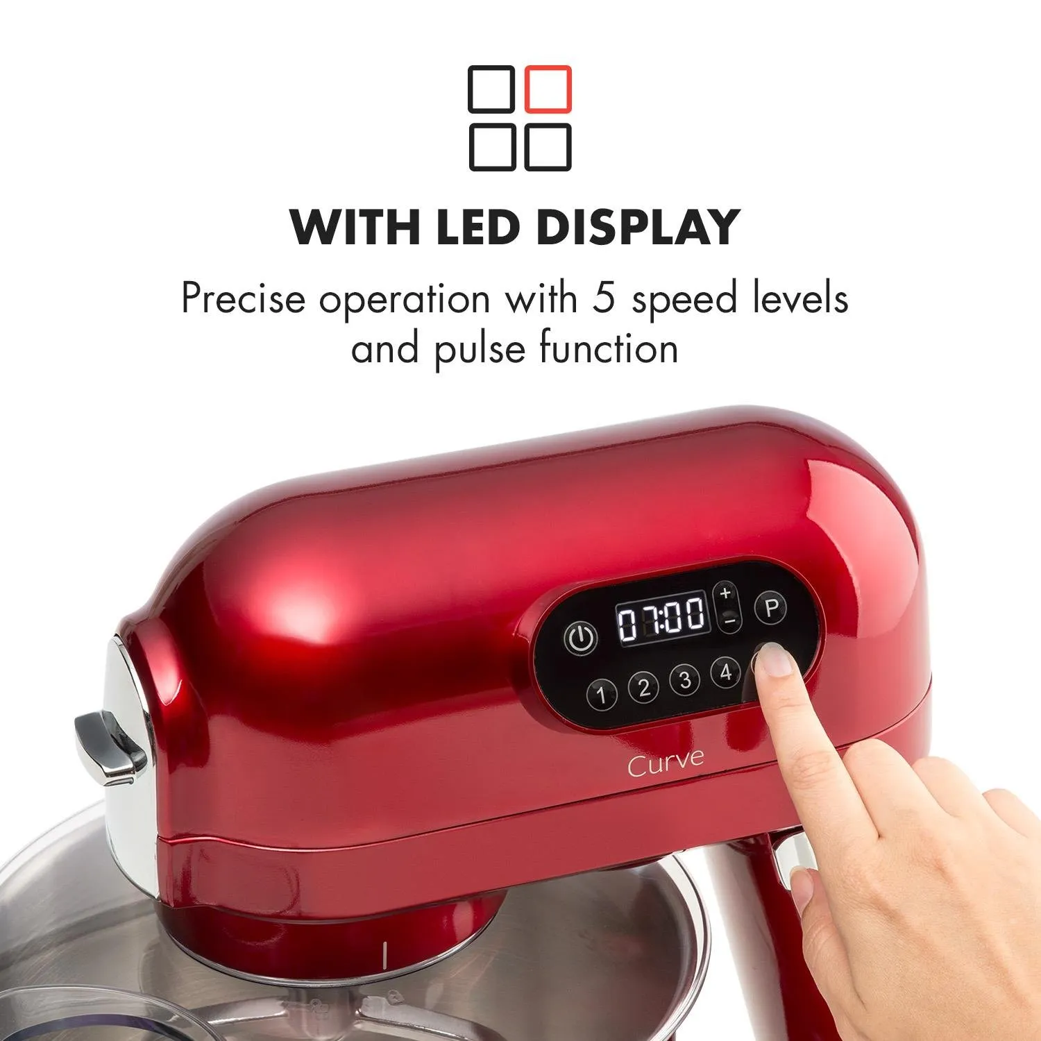 Klarstein Curve accessoires robot pâtissier rouge 5 L