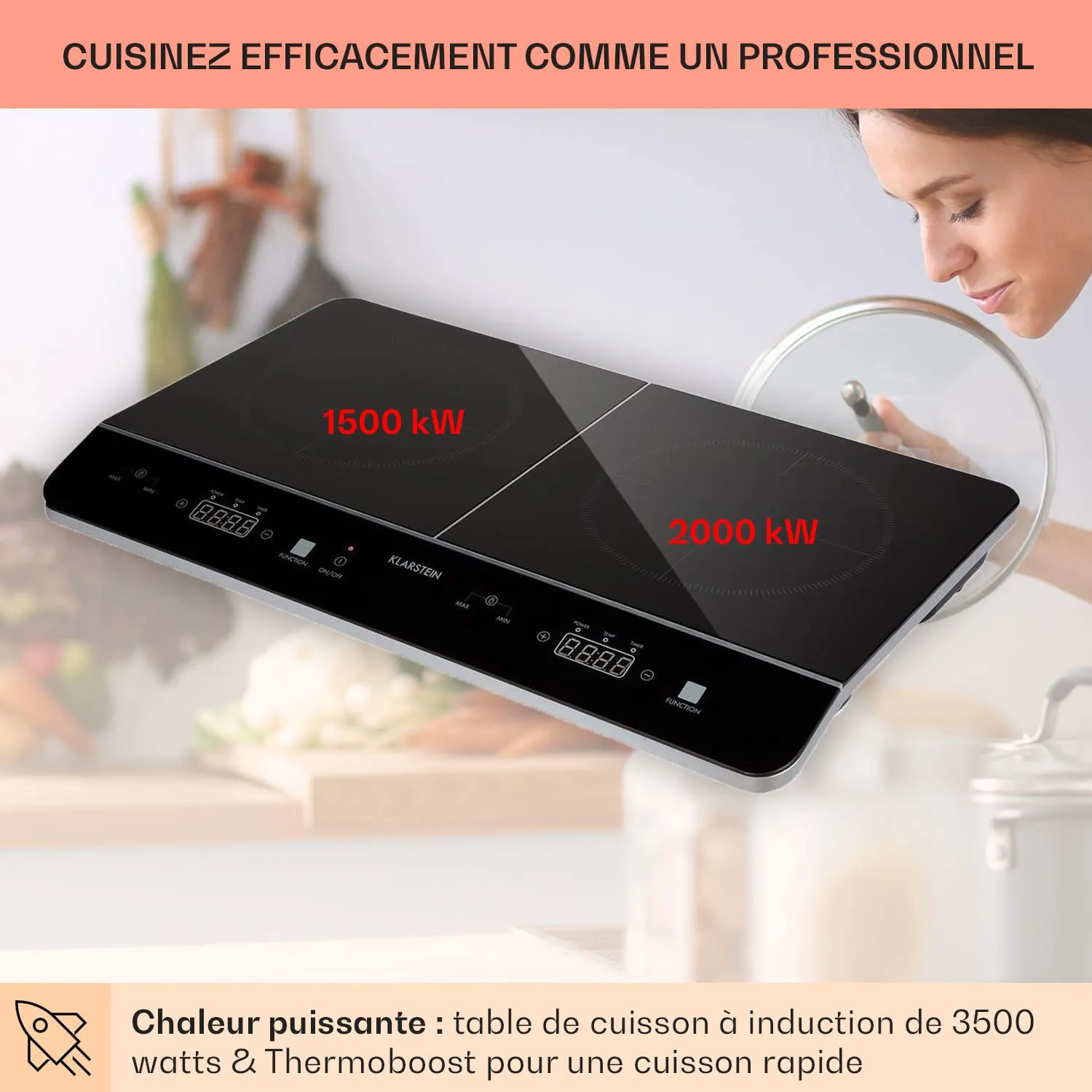 Klarstein VariCook Neo plaque induction 3500 W 2 feux