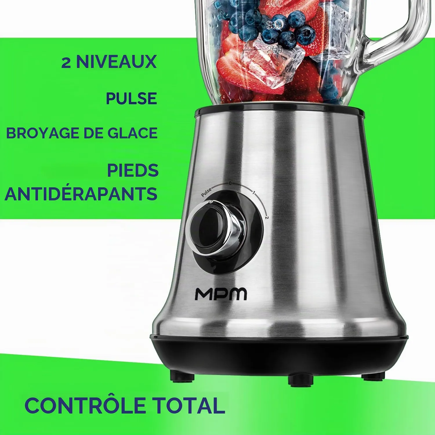 MPM MBL-15M blender smoothie 1 L + 2 x 0,6 L
