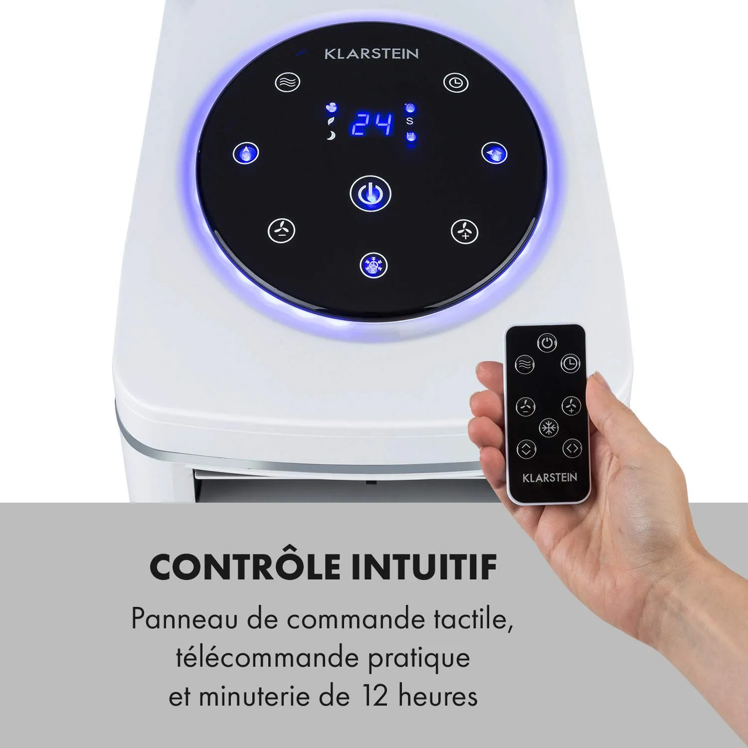 Klarstein Windspiel rafraîchisseur d'air blanc 100 W 8 L