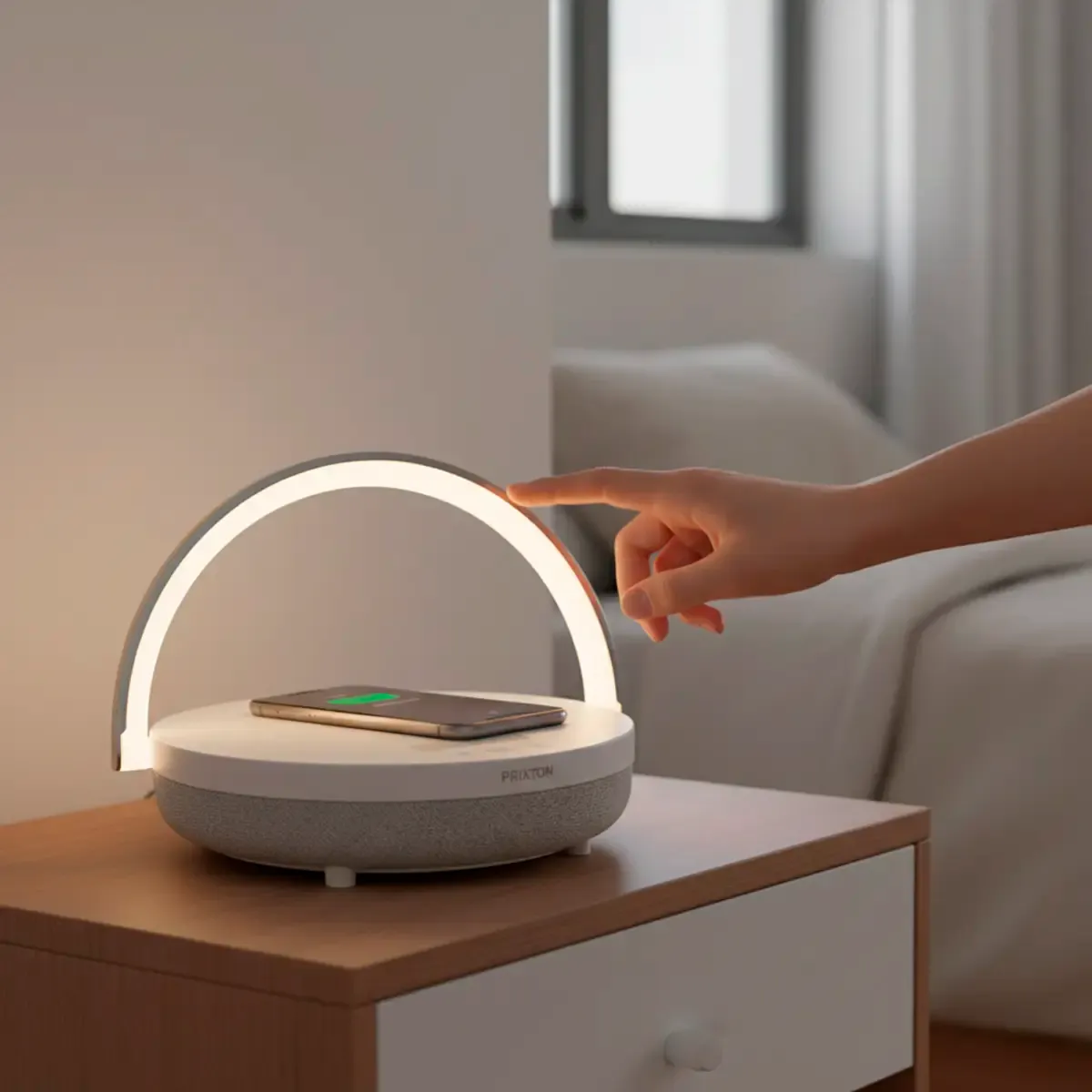 Prixton Speaker Light enceinte blanche 10W chargeur induction