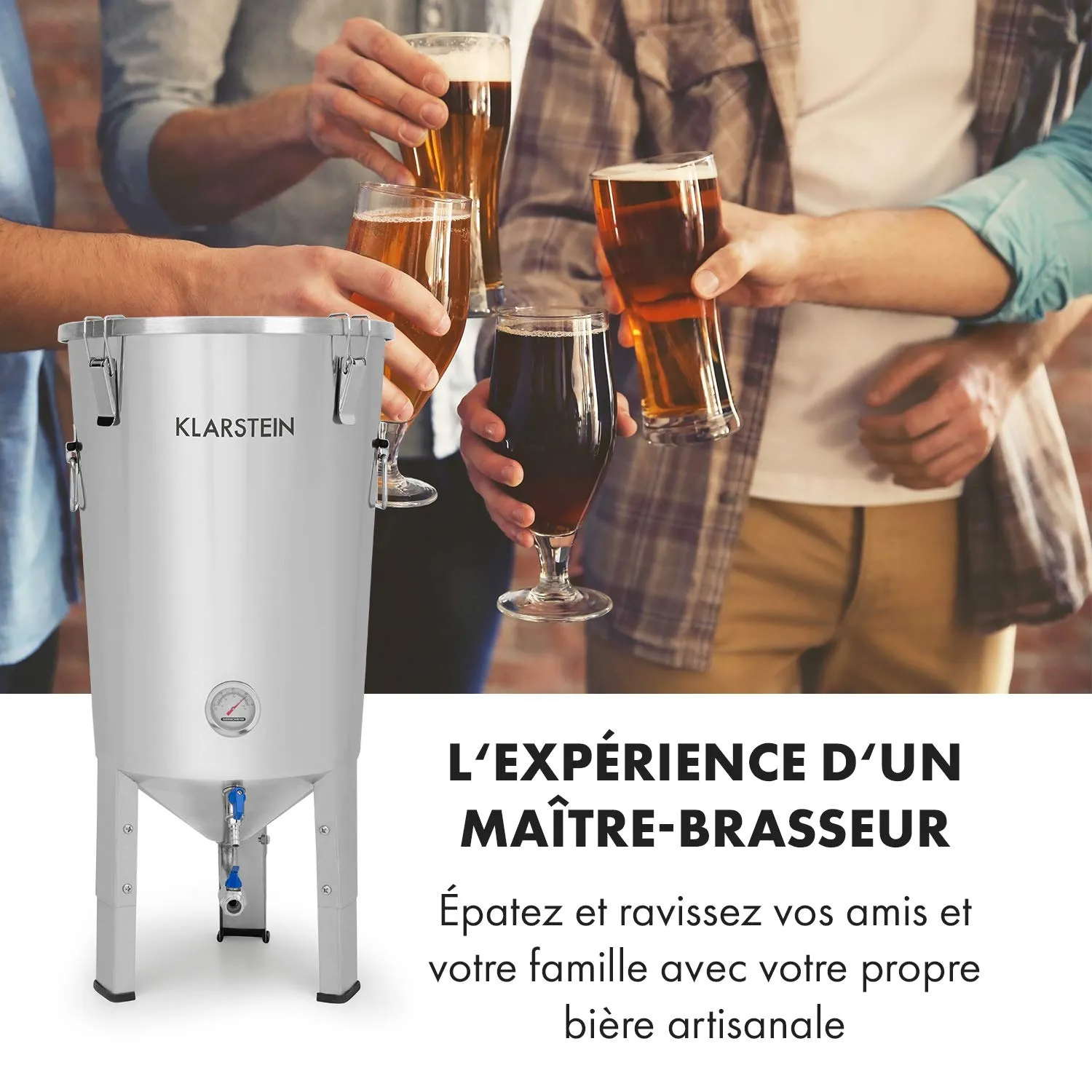 Klarstein Gärkeller Pro kit brassage 30 L inox conique
