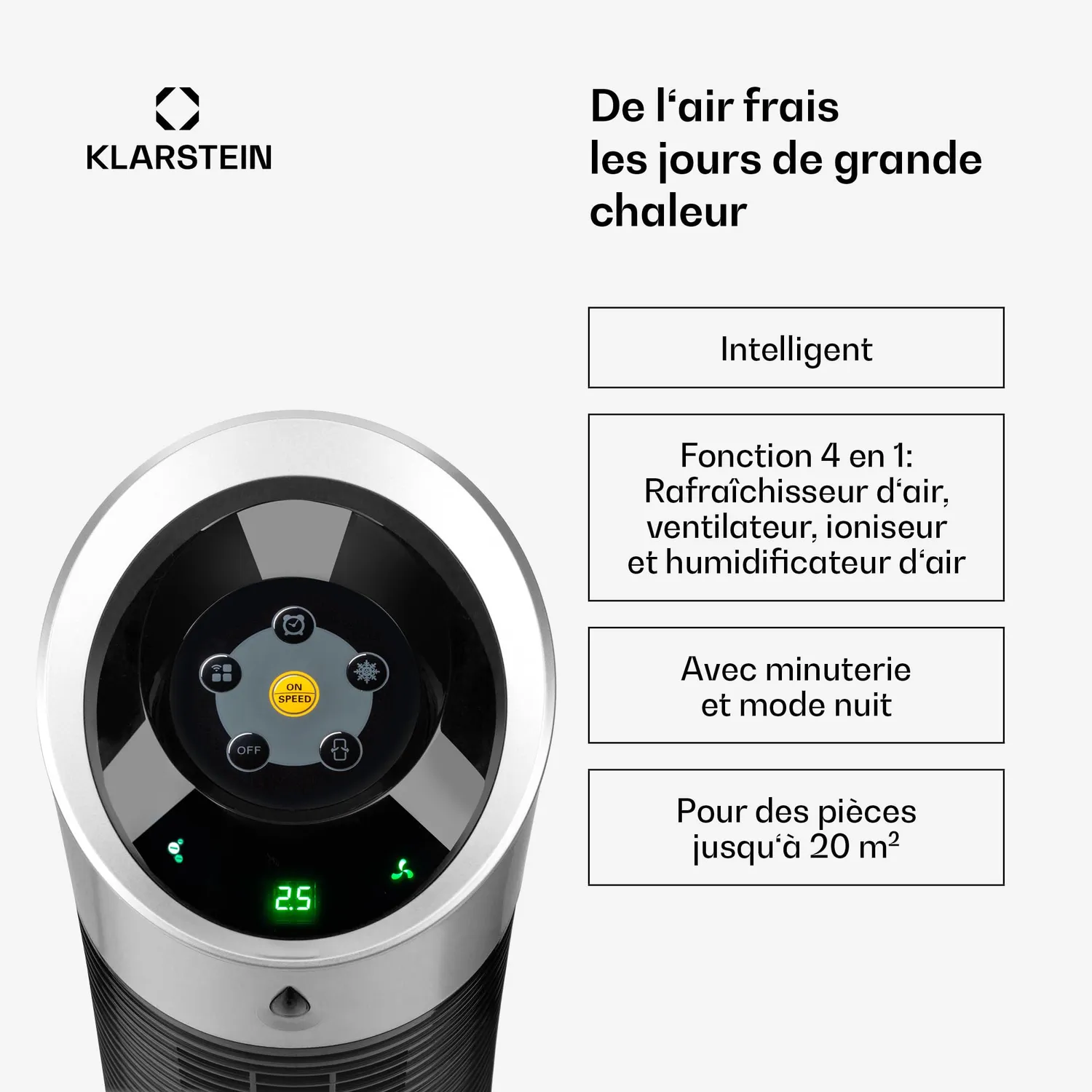 Klarstein Skyscraper Ice Smart Rafraîchisseur 6L Noir