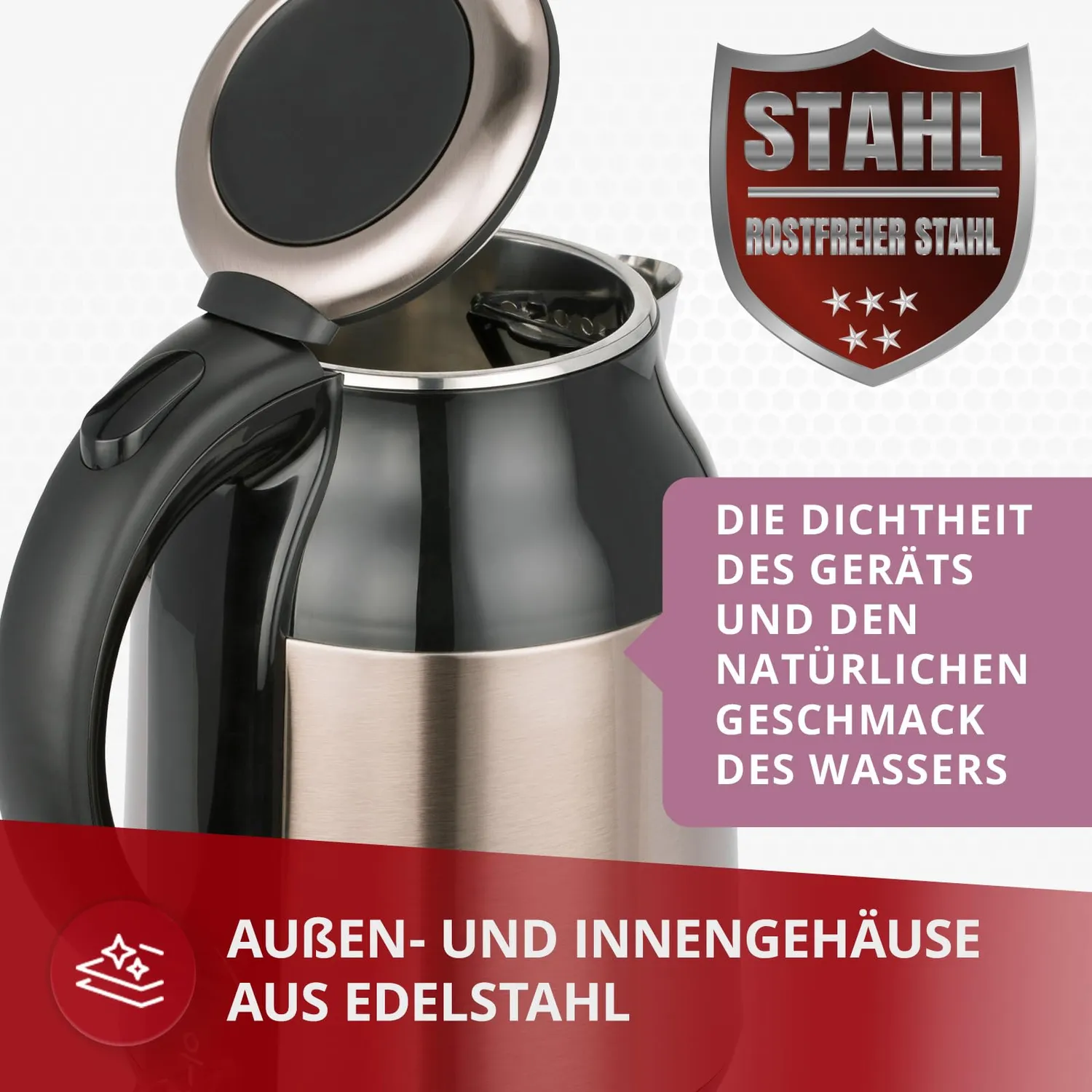 MPM MCZ-91M bouilloire électrique 1,7 L inox