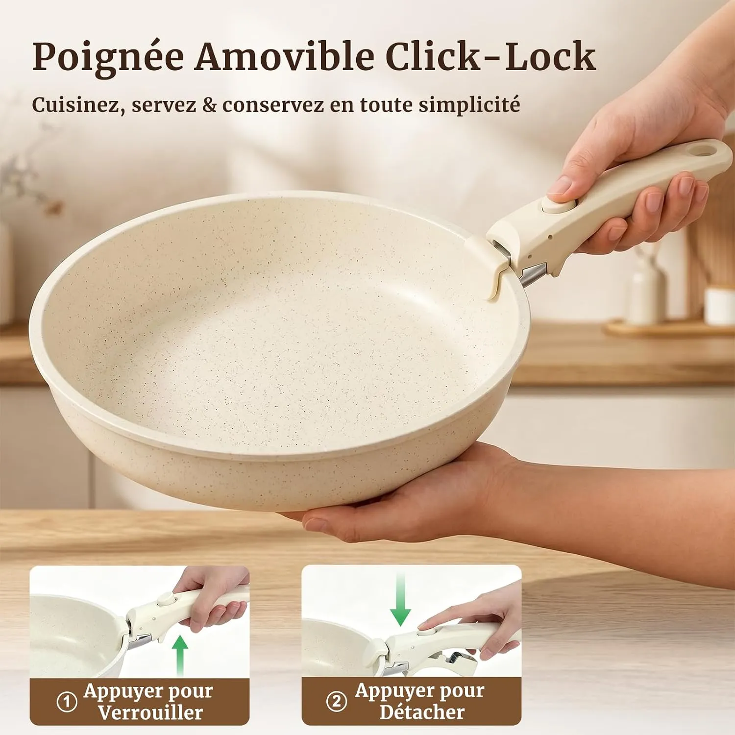 YASHE Set 20 Pièces Poêles Casseroles Antiadhésives Noir Granit