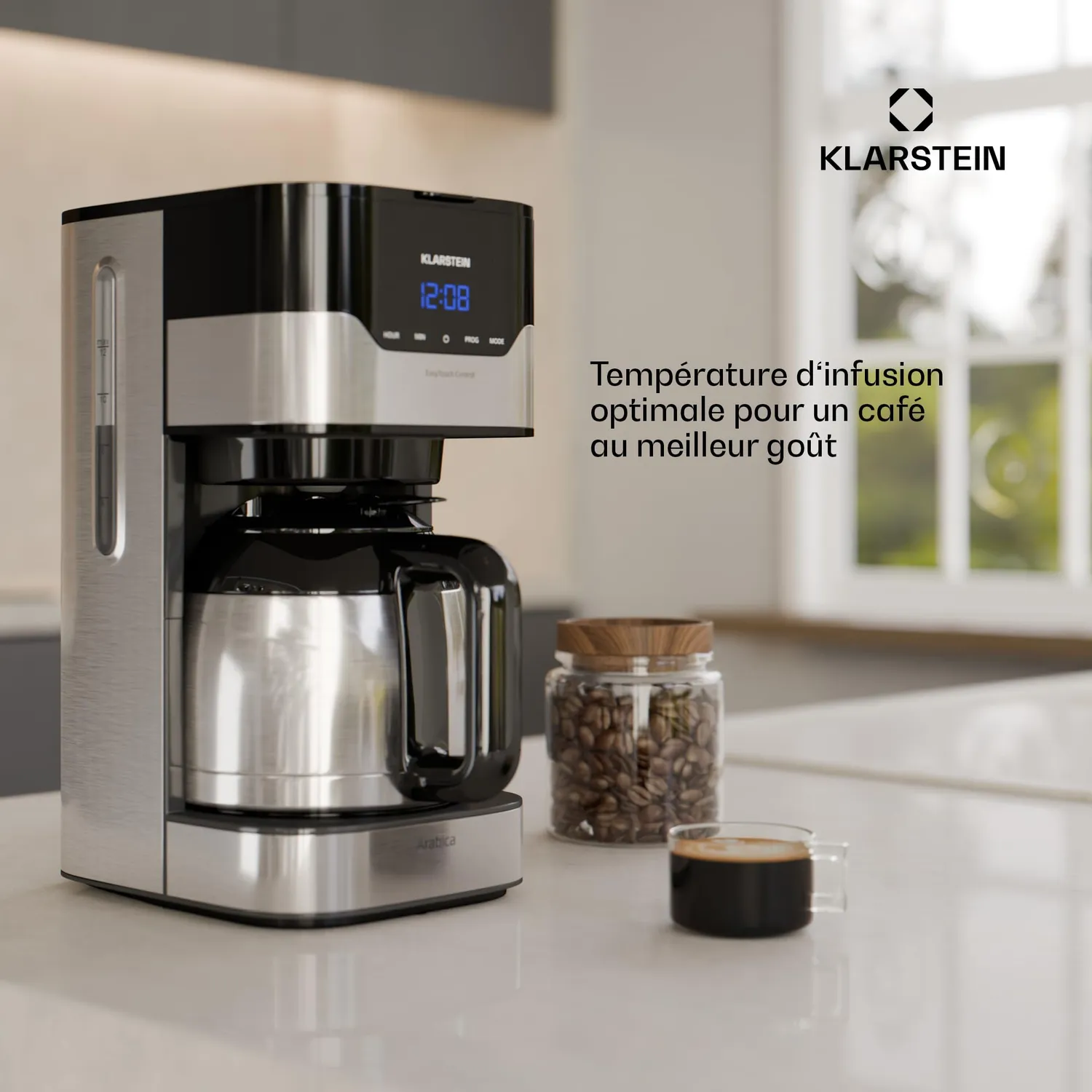 Klarstein cafetière filtre 1,2 L argent 800 W programmable