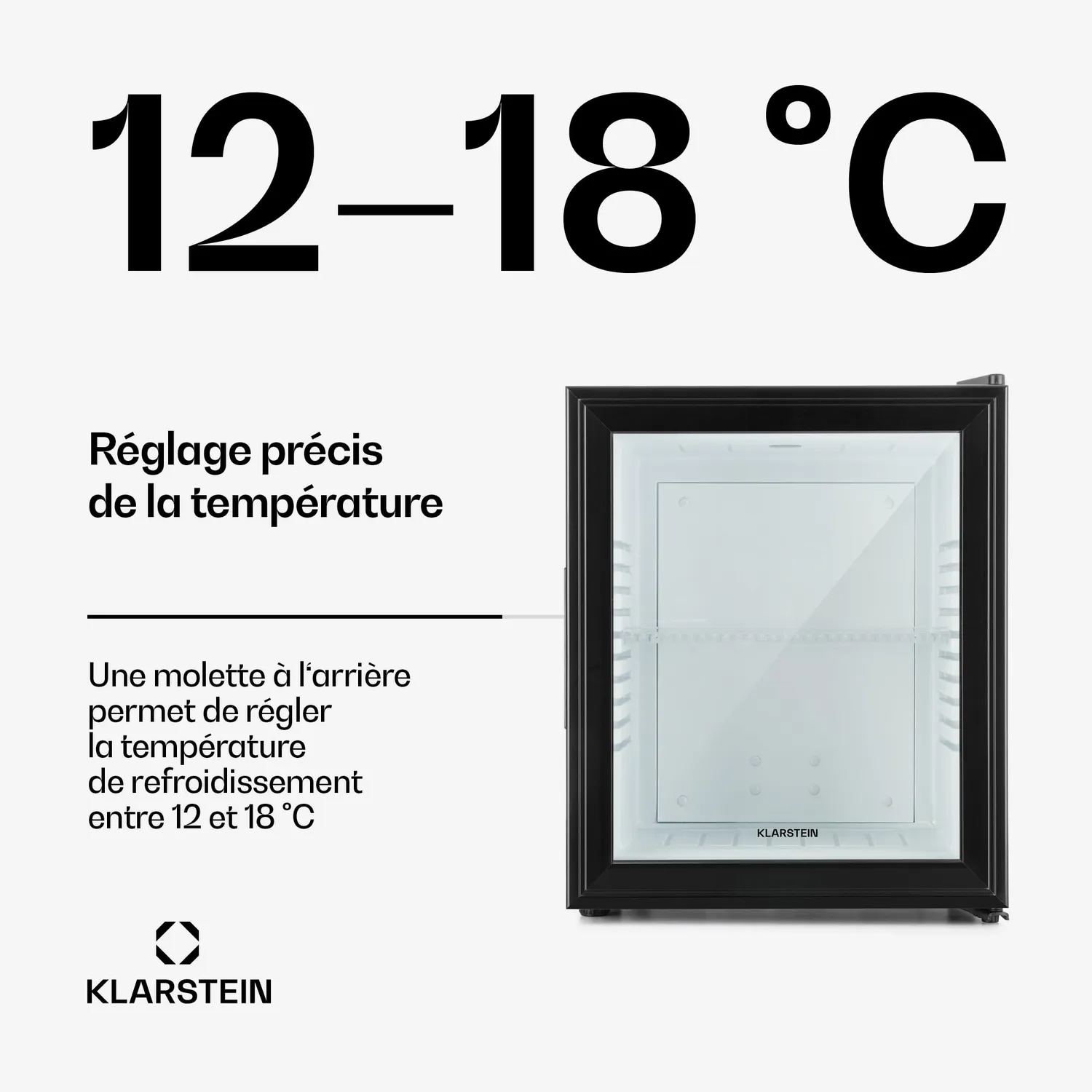 Klarstein Brooklyn Mini frigo 23L Noir Neo porte vitrée