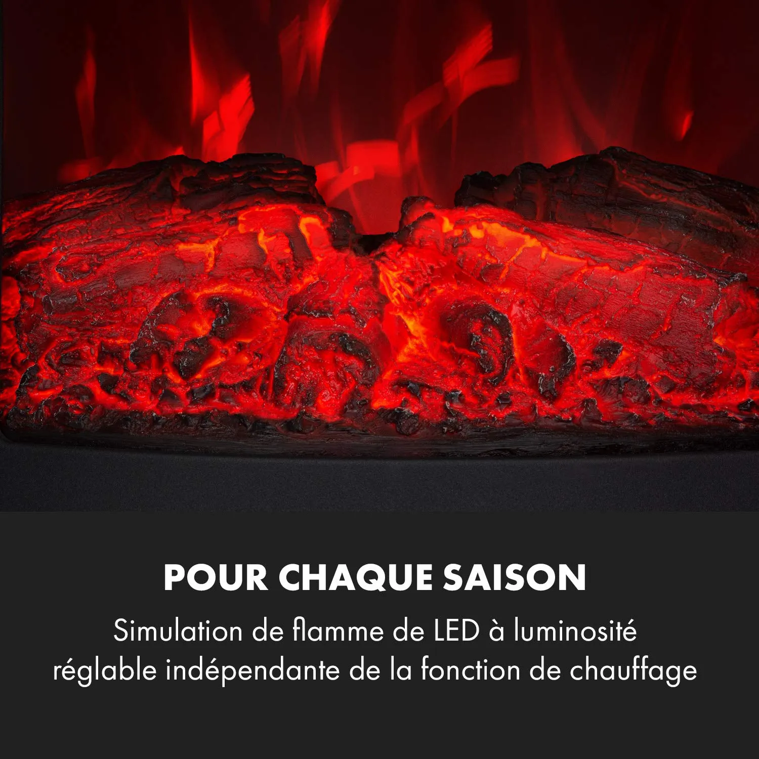 Klarstein Megève cheminée électrique 1850 W noire 25m²
